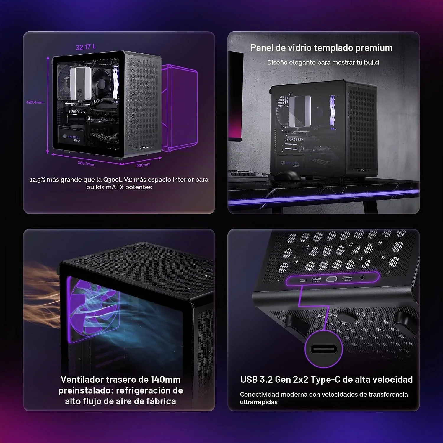 Caixa PC Cooler Master MasterBox Q300L V3 Preto - Imagem 2
