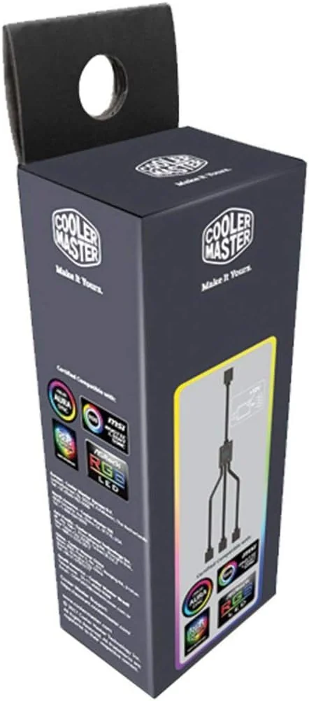 Cabo divisor RGB Cooler Master Splitter 1 para 5 conectores 4 pinos 12V - Imagem 9