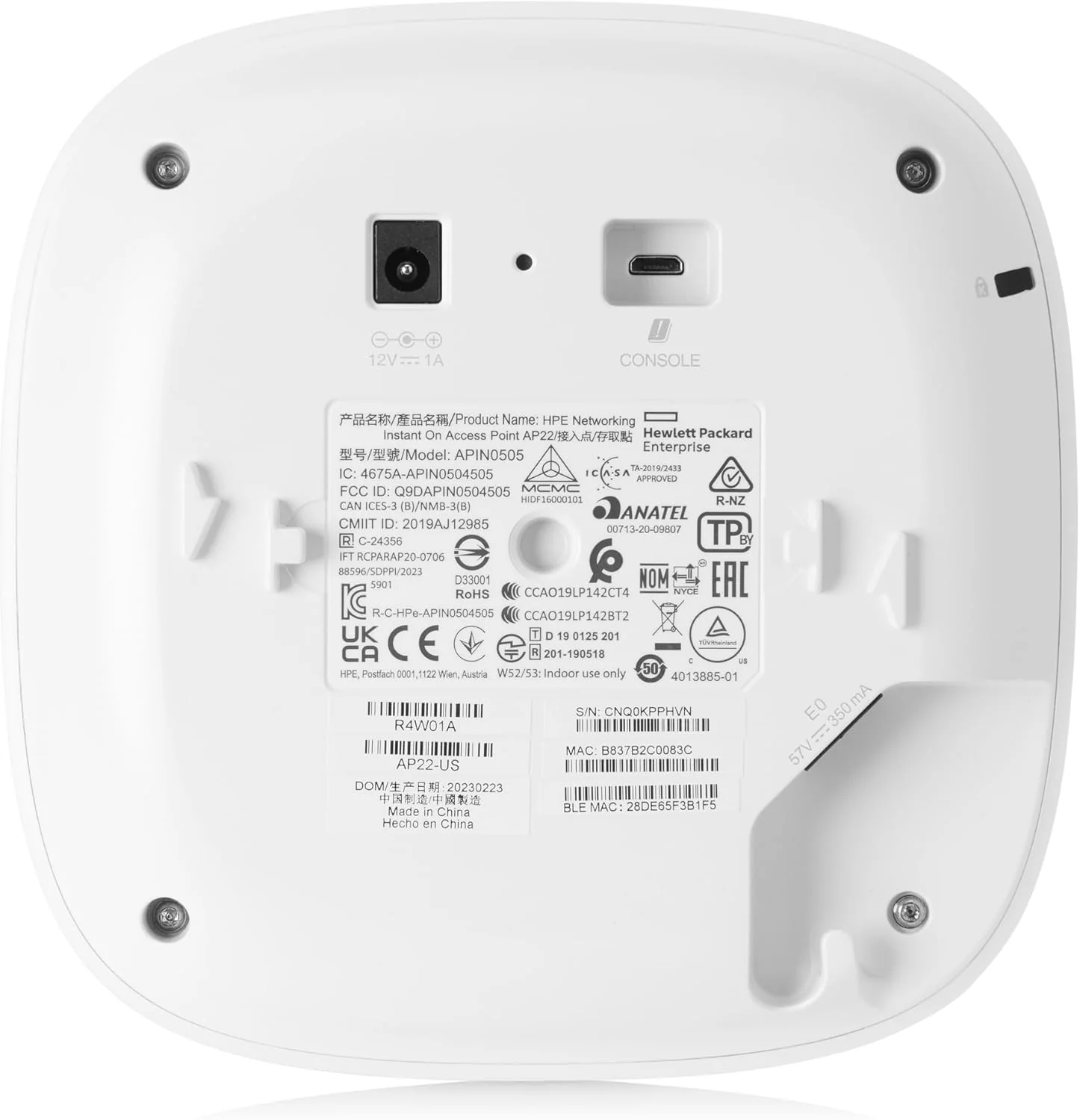 Ponto de Acesso Wi-Fi 6 HPE Aruba Instant On AP22 Indoor 2x2 com BLE Integrado - Imagem 2