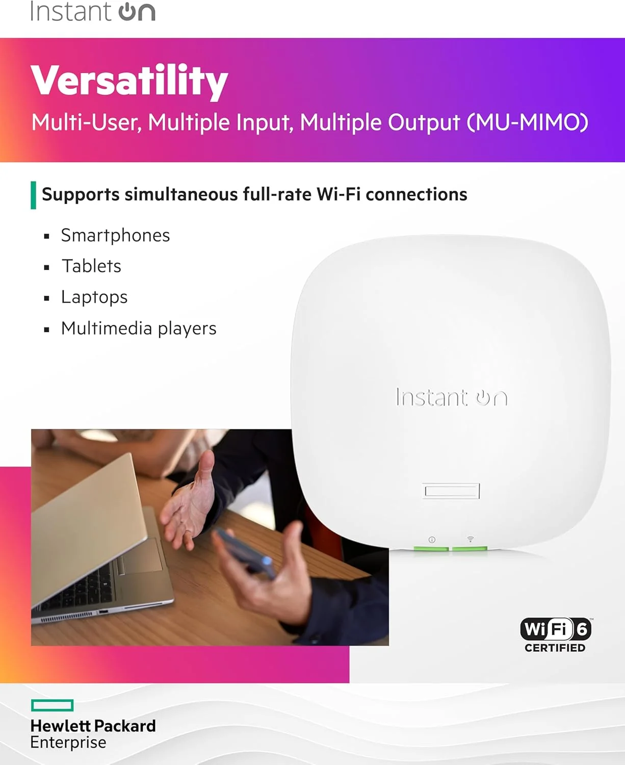 Ponto de Acesso Wi-Fi 6 HPE Aruba Instant On AP22 Indoor 2x2 com BLE Integrado - Imagem 5