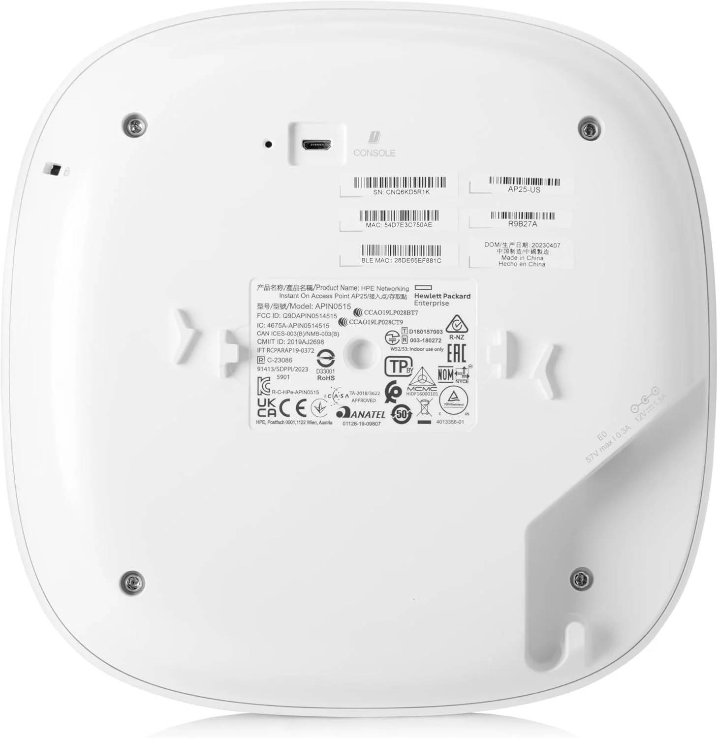 Access Point Wi-Fi 6 HPE Instant On AP25 4x4 interior alta densidade - Imagem 2