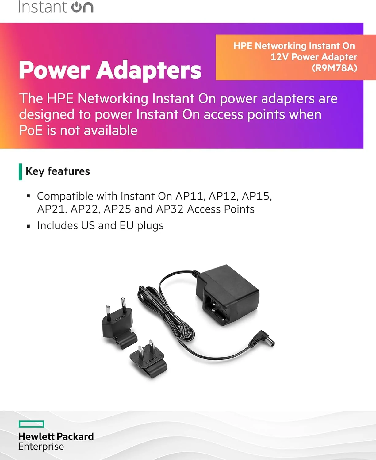 Transformador HPE Aruba Instant On 12V 18W US/EU - Imagem 2