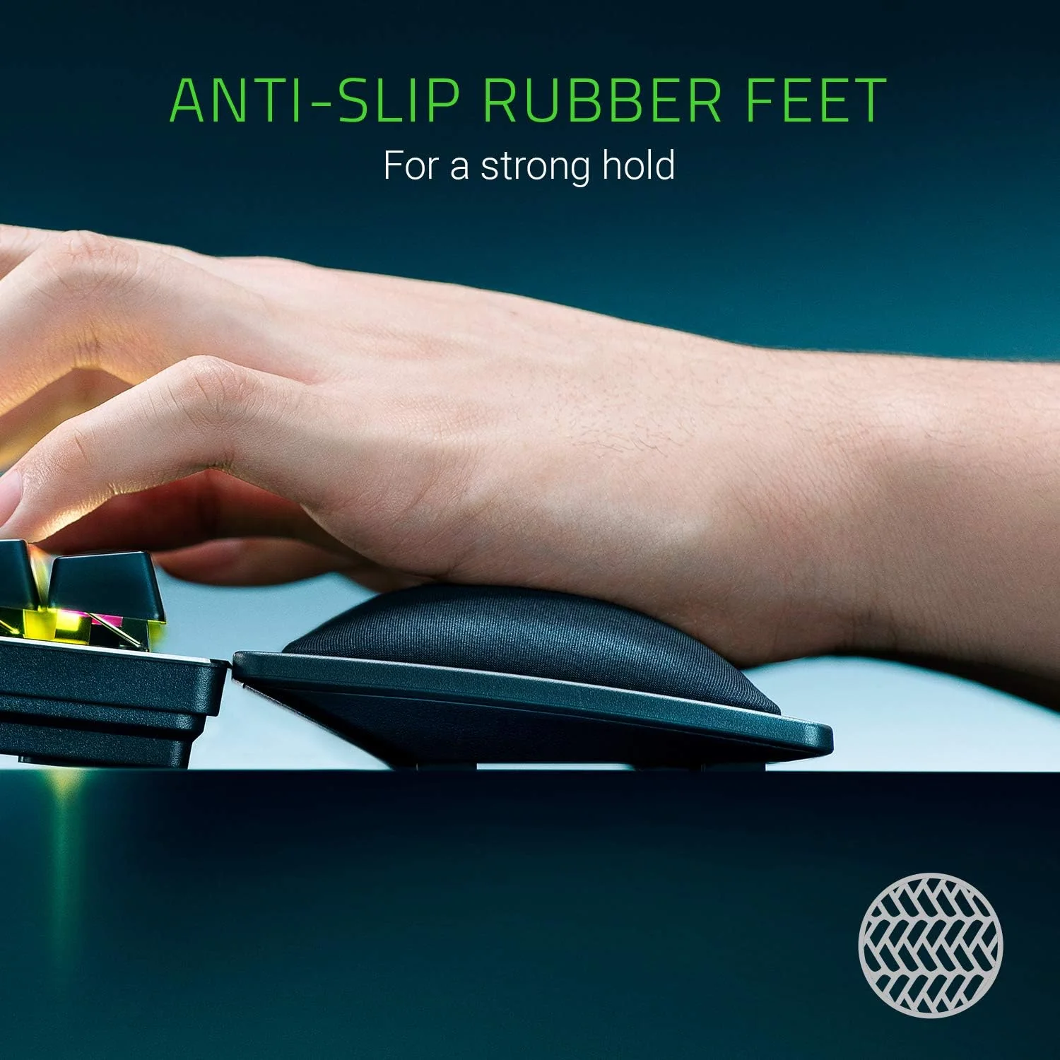 Apoio Pulsos Razer Leatherette Memory Foam Ergonómico para Teclado Gaming Conforto Prolongado - Imagem 3