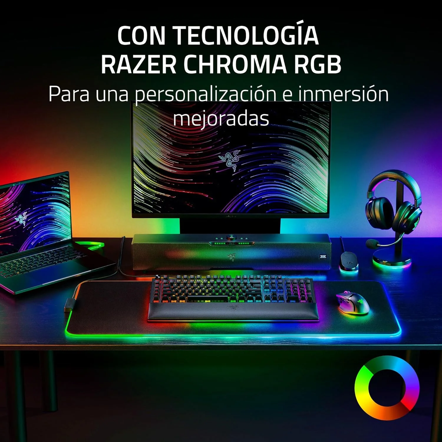 Suporte para Auscultadores Razer Base Station V2 Chroma Quartz com Hub USB - Imagem 7