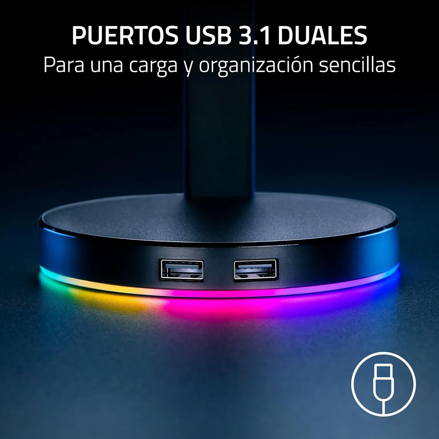 Suporte para Auscultadores Razer Base Station V2 Chroma Quartz com Hub USB - Imagem 5