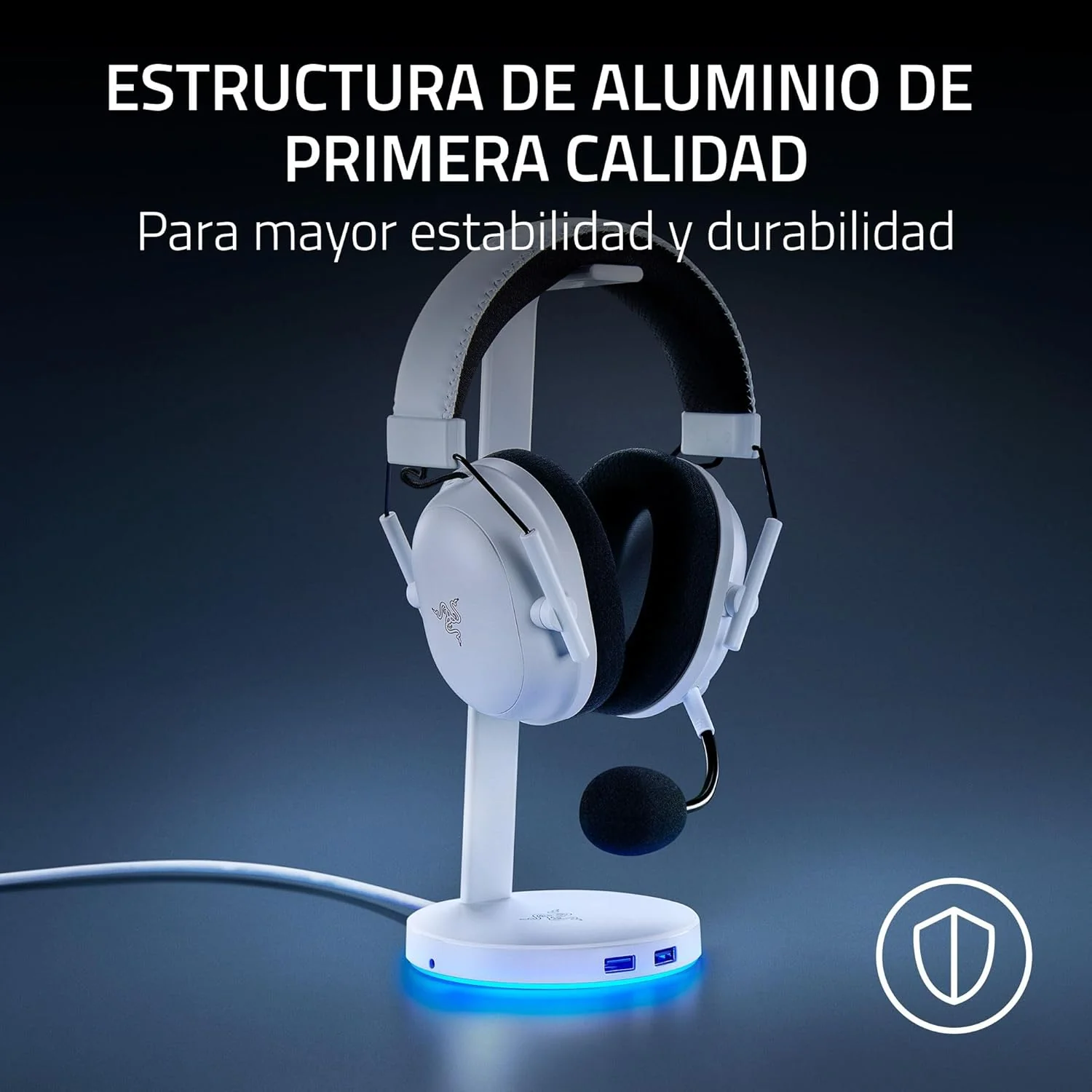 Suporte para Auscultadores Razer Base Station V2 Chroma Quartz com Hub USB - Imagem 2