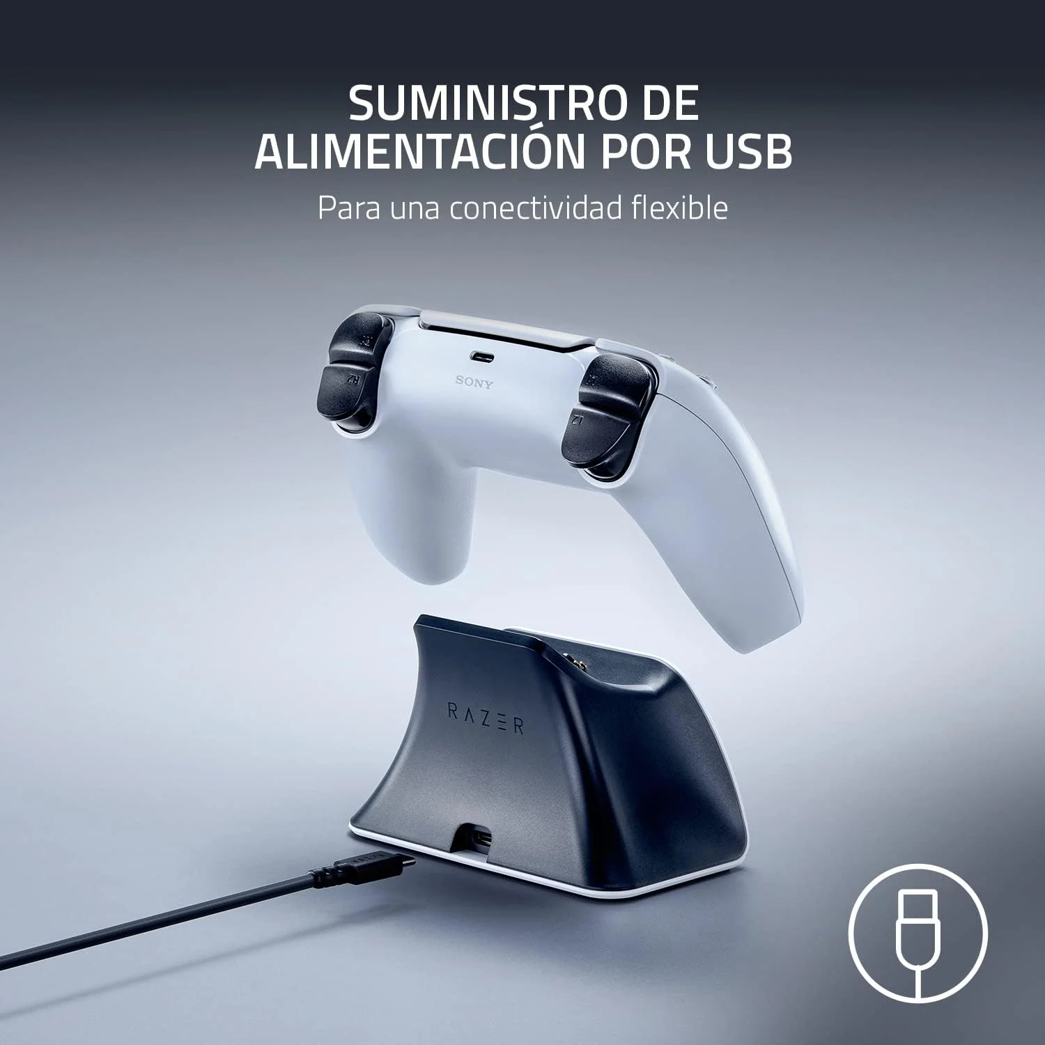 Suporte de Carga Rápida Universal Razer para PS5 PlayStation 5 Charging Stand Branco Comandos DualSense - Imagem 6