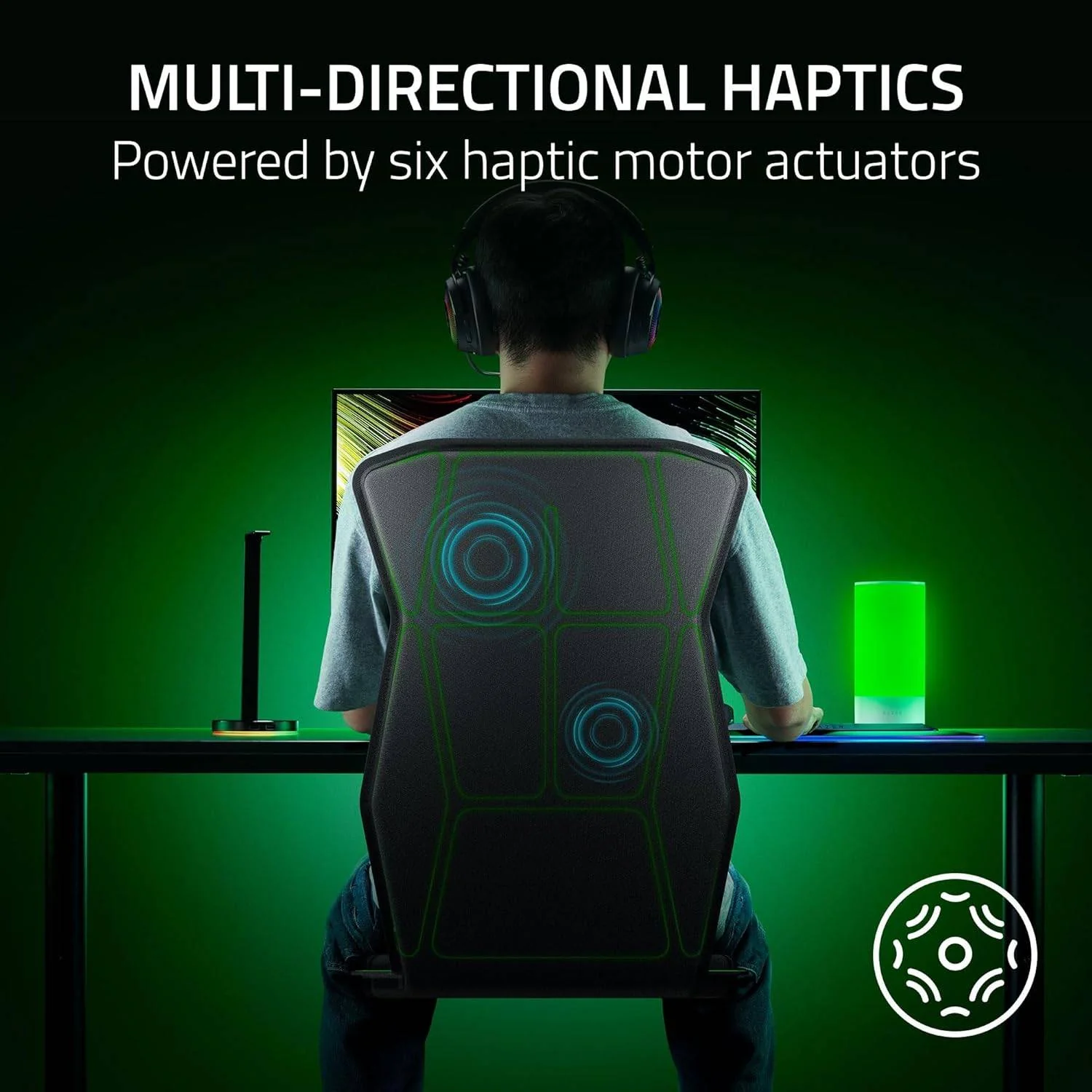 Almofada de Assento Gaming Razer Freyja Haptic com Vibração Sem Fios 2.4GHz Preto - Imagem 3