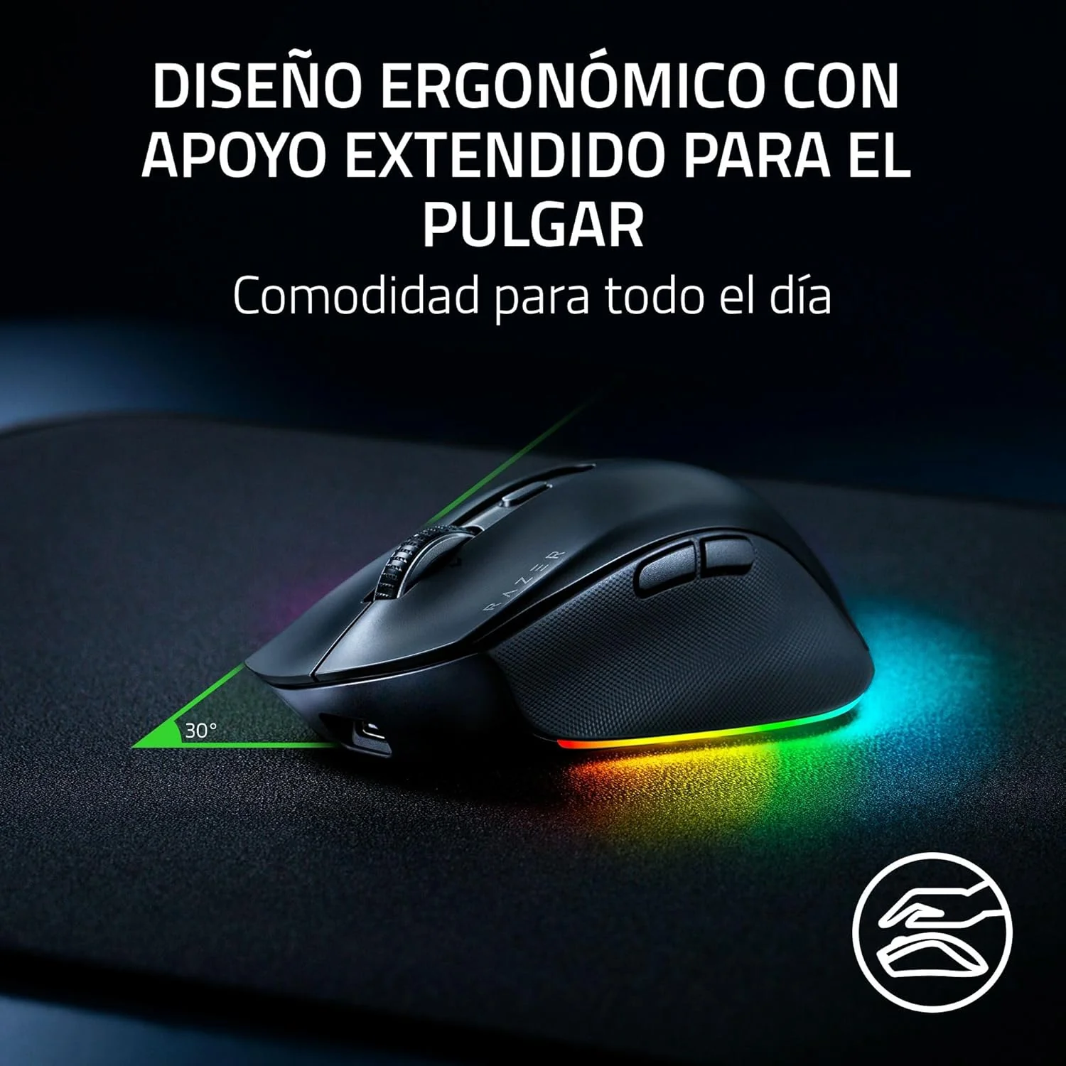Rato Gaming Razer Pro Click V2 Wireless 30000 DPI Ergonómico - Imagem 2
