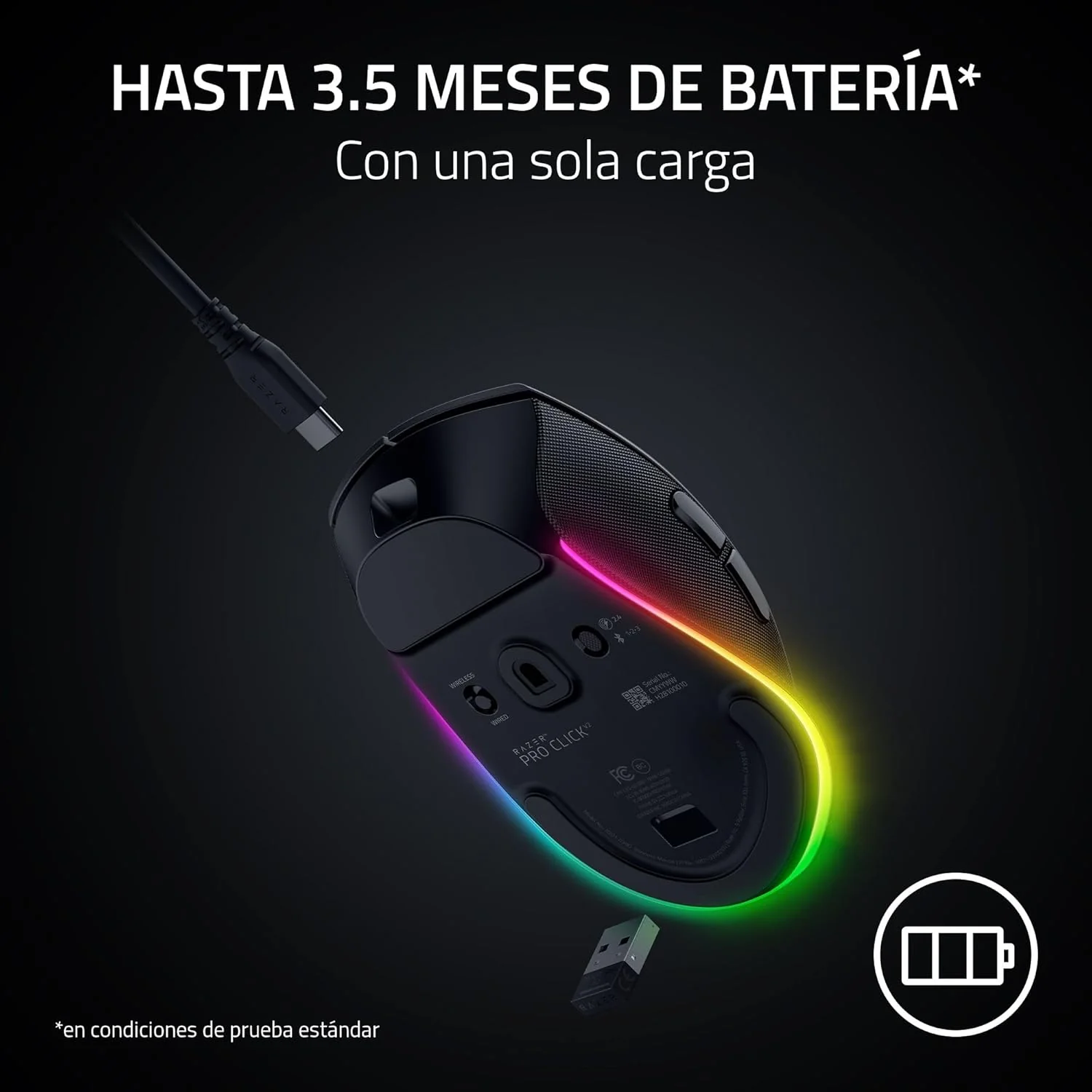 Rato Gaming Razer Pro Click V2 Wireless 30000 DPI Ergonómico - Imagem 4
