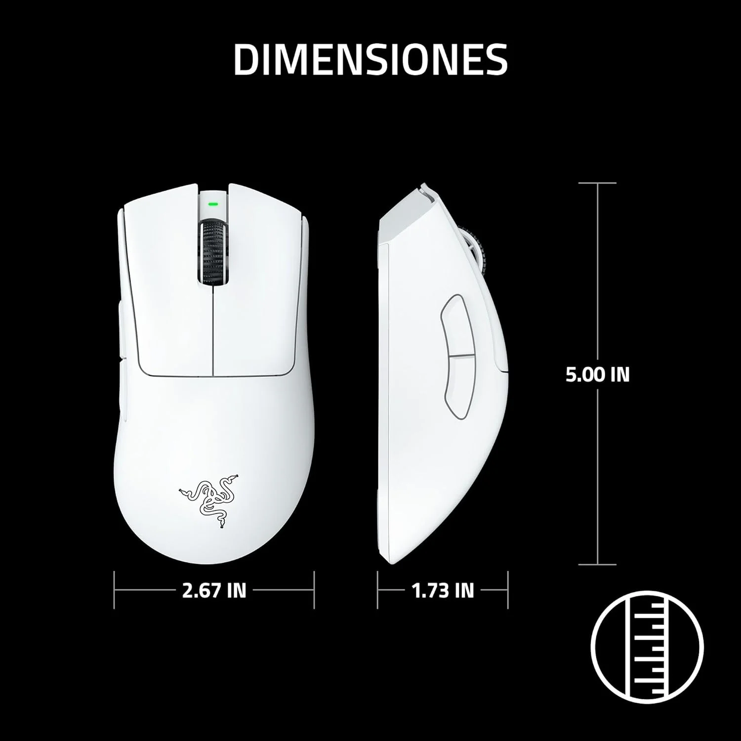 Rato Gaming Razer DeathAdder V3 Pro Wireless eSports Ultra-Leve 63g 30K DPI Focus Pro Branco - Imagem 9
