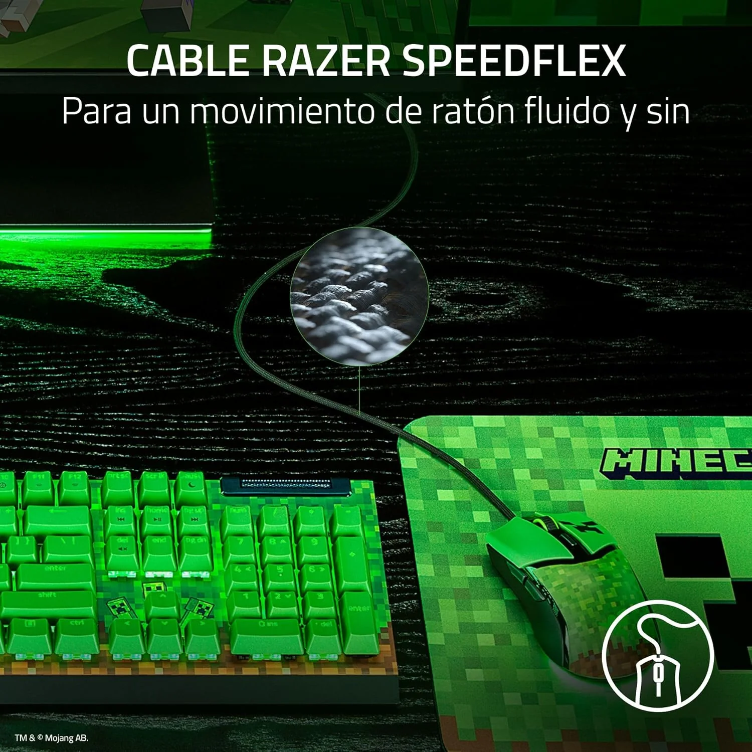 Rato Gaming com Fios Razer Cobra Minecraft Edition 8500 DPI Ótico RGB - Imagem 7