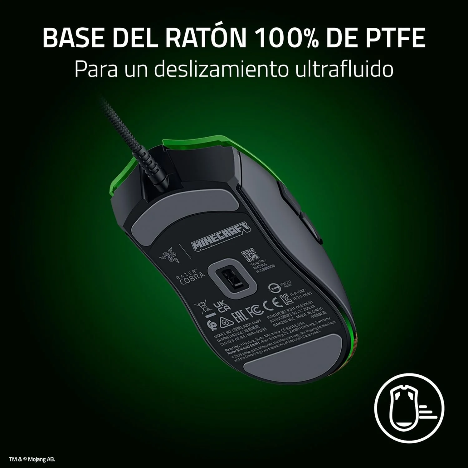 Rato Gaming com Fios Razer Cobra Minecraft Edition 8500 DPI Ótico RGB - Imagem 8