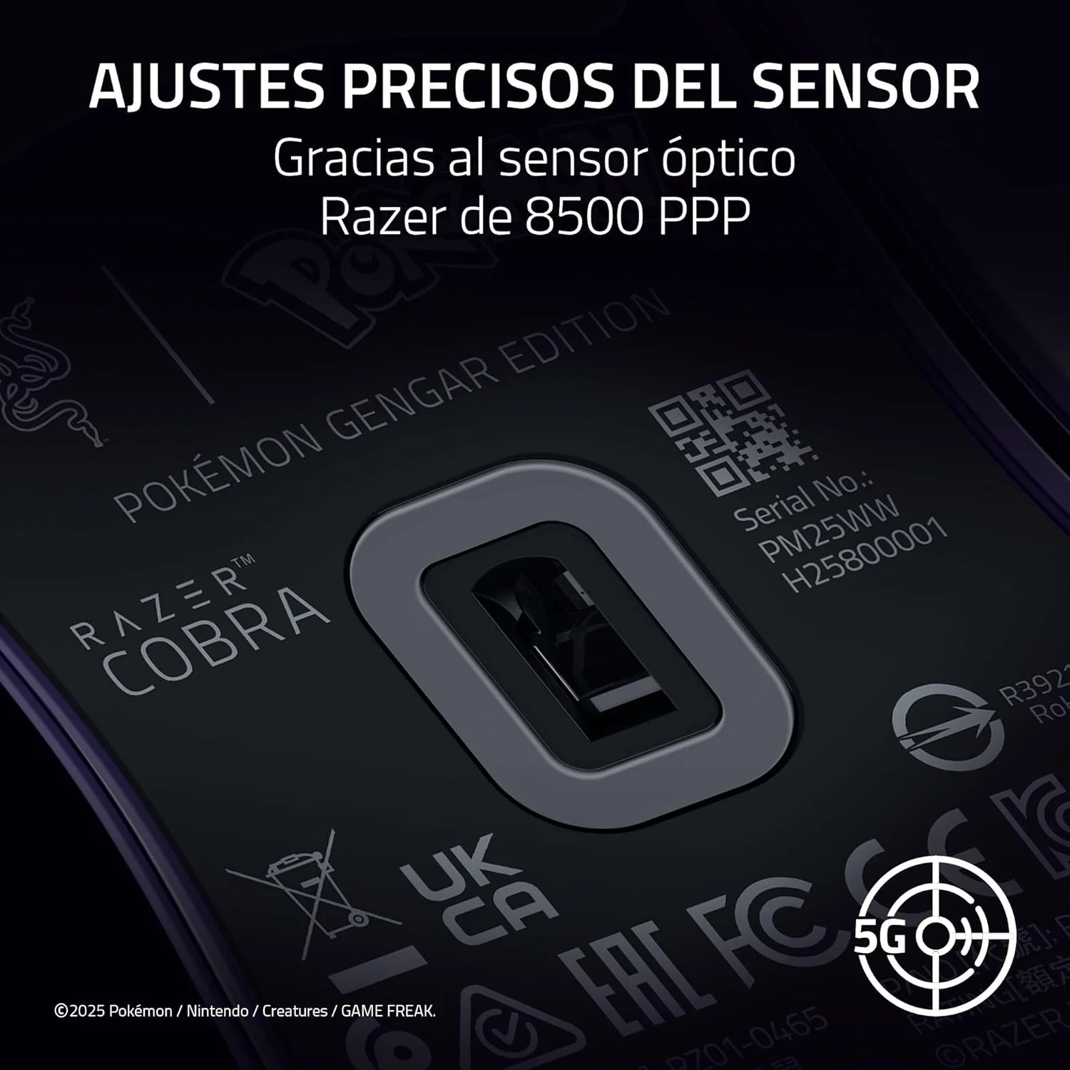 Rato Gaming Razer Cobra Pokémon Gengar Edição Limitada 8500 DPI RGB Chroma - Imagem 7
