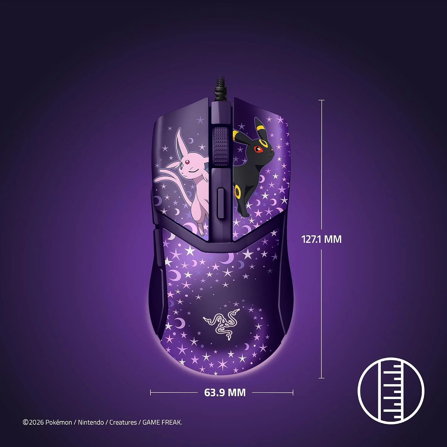 Rato Gaming Razer Cobra Edição Especial Pokémon Espeon/Umbreon — RGB, 8500 DPI - Imagem 8