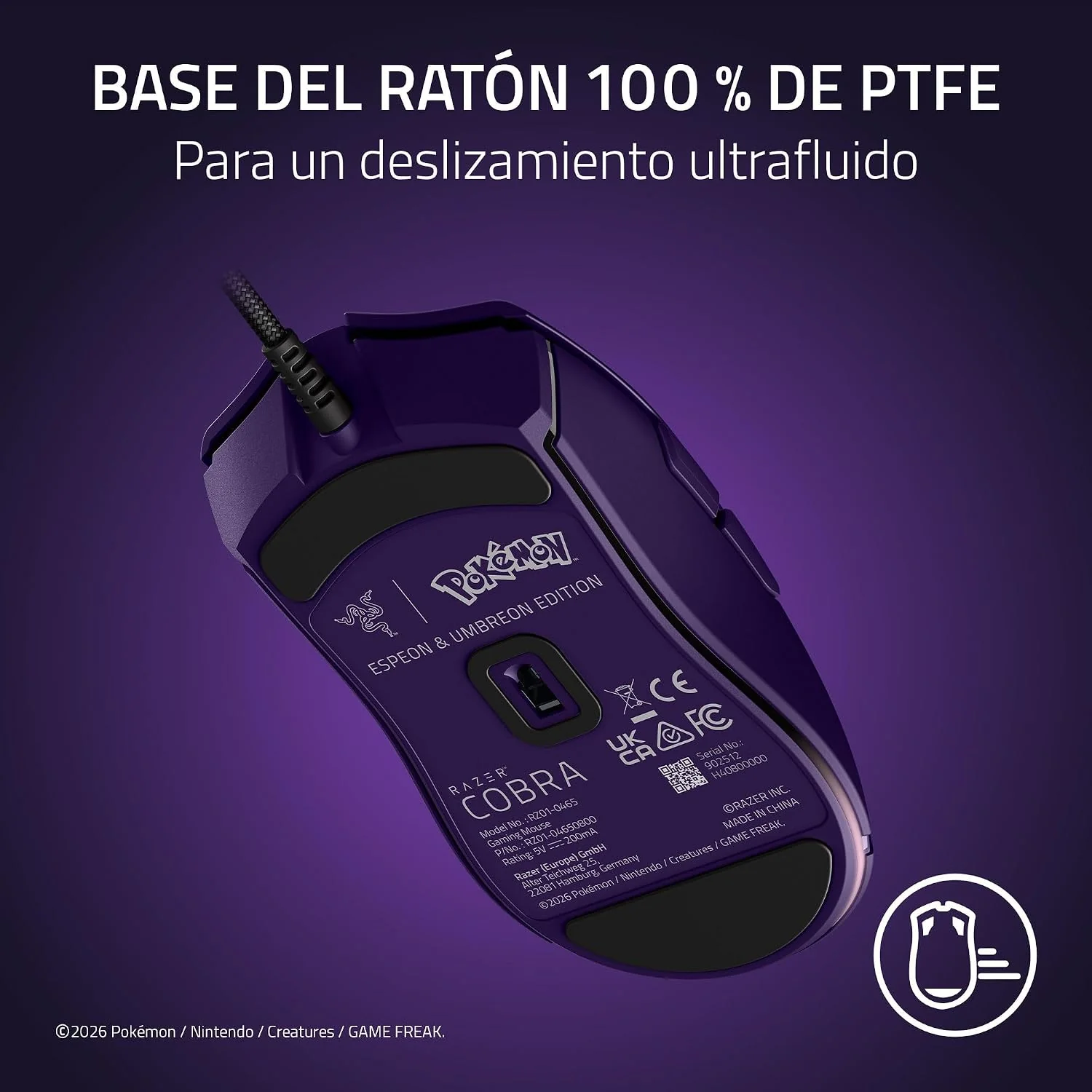 Rato Gaming Razer Cobra Edição Especial Pokémon Espeon/Umbreon — RGB, 8500 DPI - Imagem 7