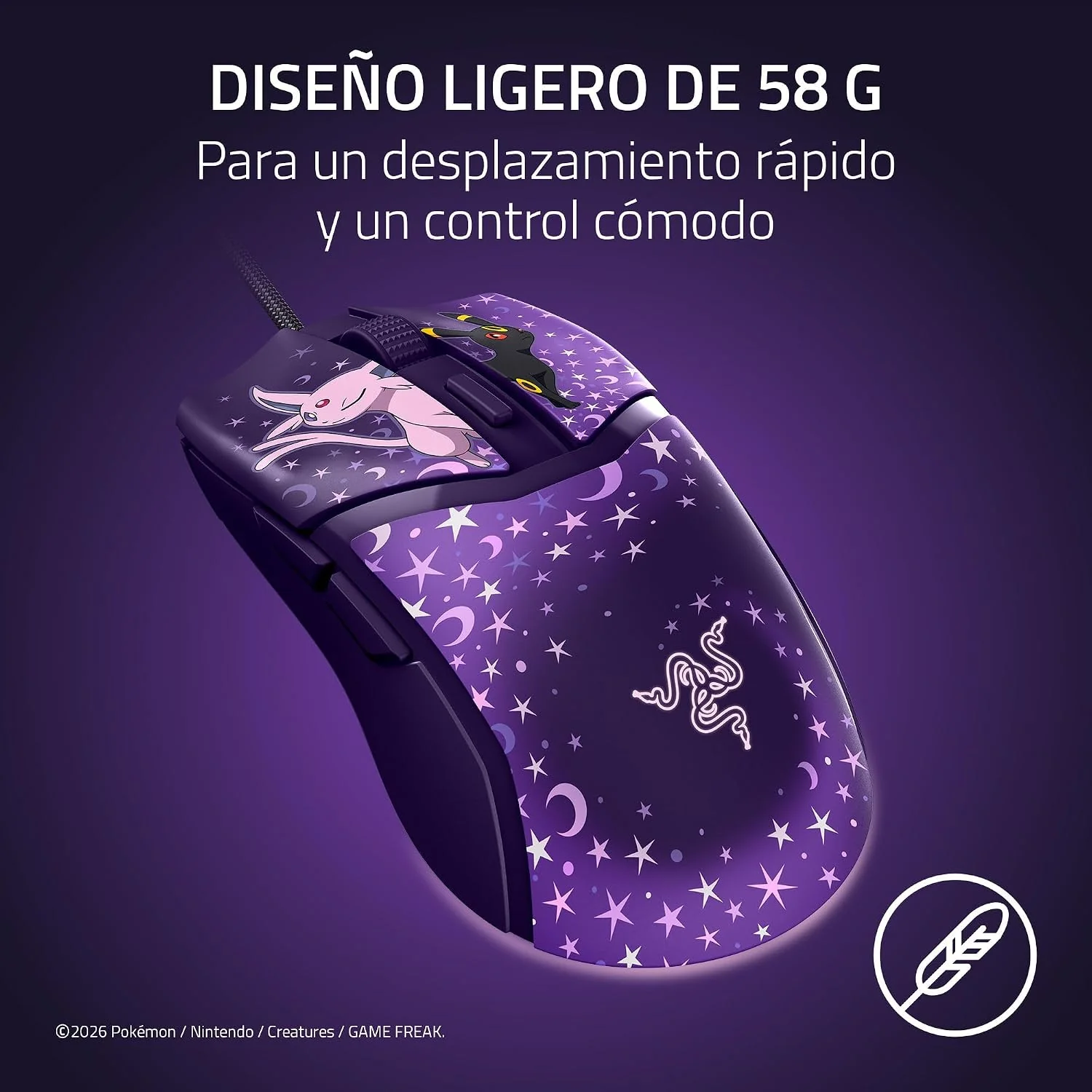Rato Gaming Razer Cobra Edição Especial Pokémon Espeon/Umbreon — RGB, 8500 DPI - Imagem 4