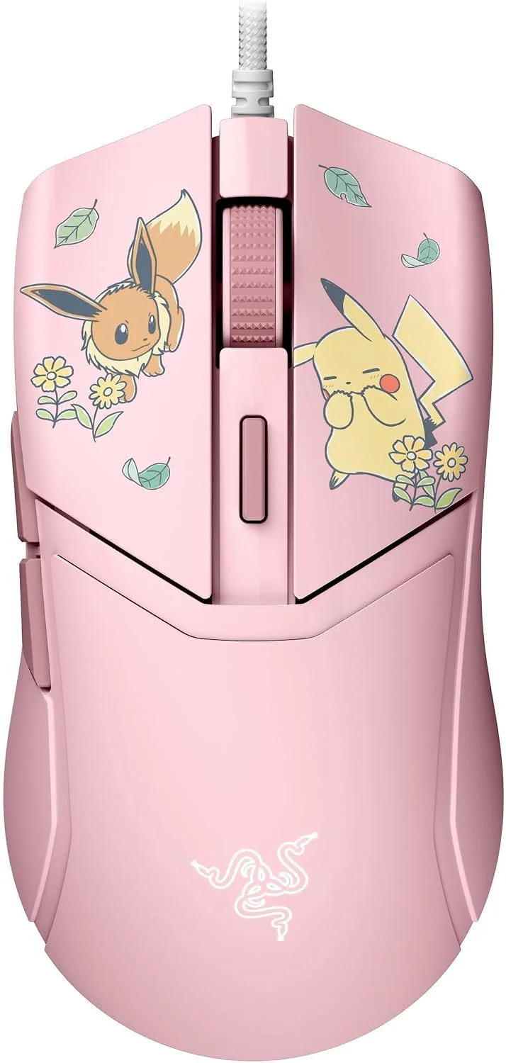 Rato Gaming Razer Cobra Edição Pokémon Pikachu e Eevee