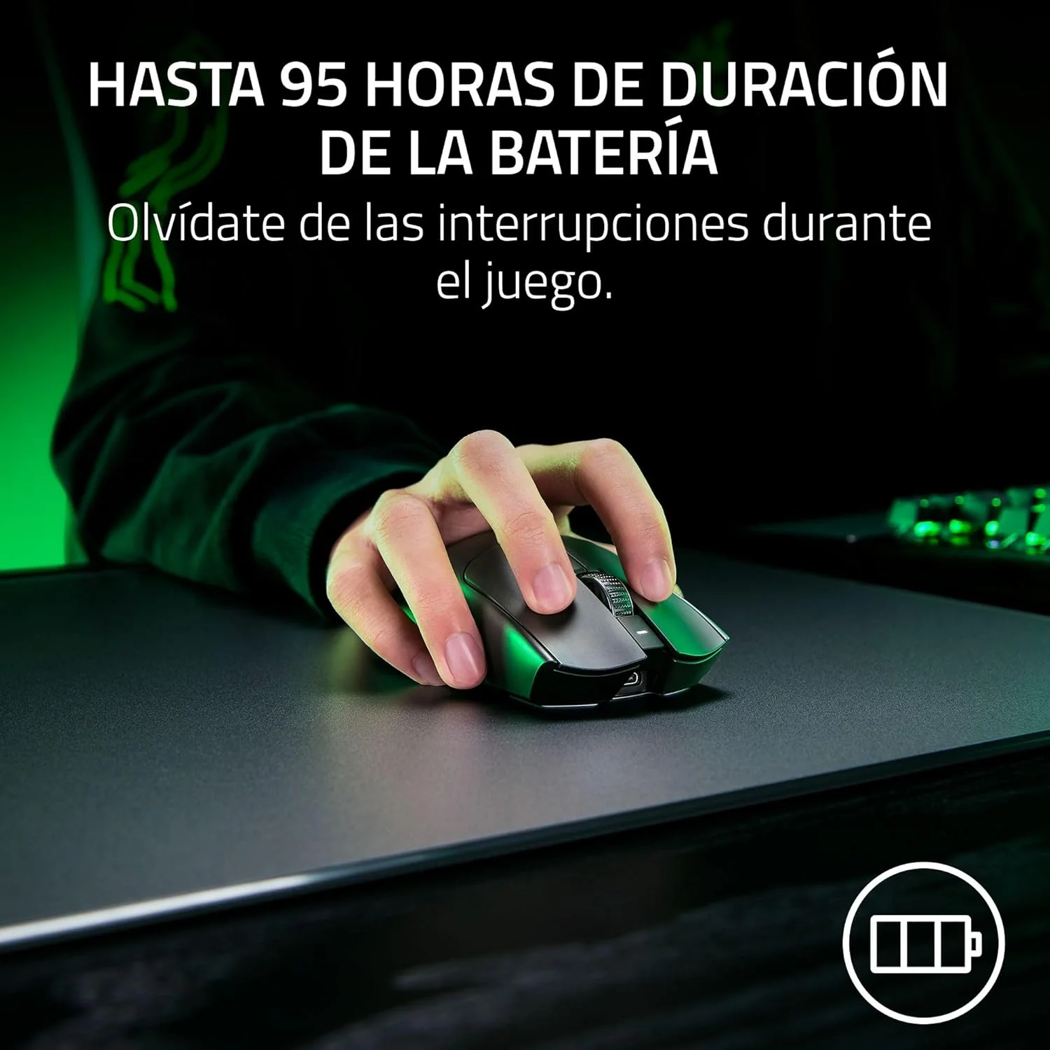Rato gaming sem fios Razer Viper V3 Pro preto ultraleve para esports - Imagem 9