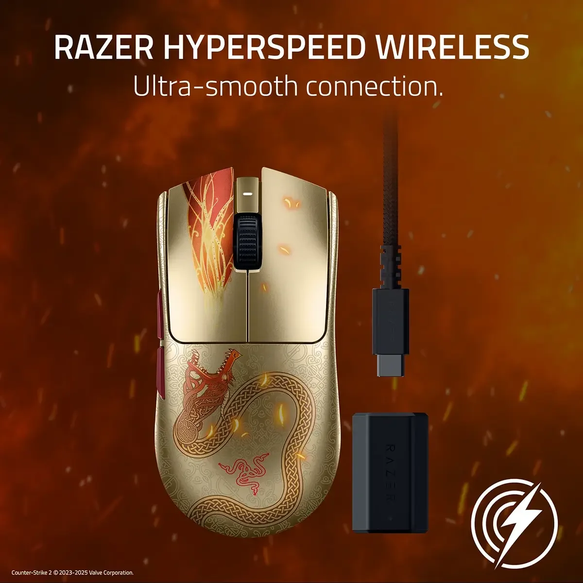 Rato Gaming Razer Viper V3 Pro Counter-Strike 2 Edition Wireless 30K DPI Ultra-Leve 54g eSports - Imagem 6