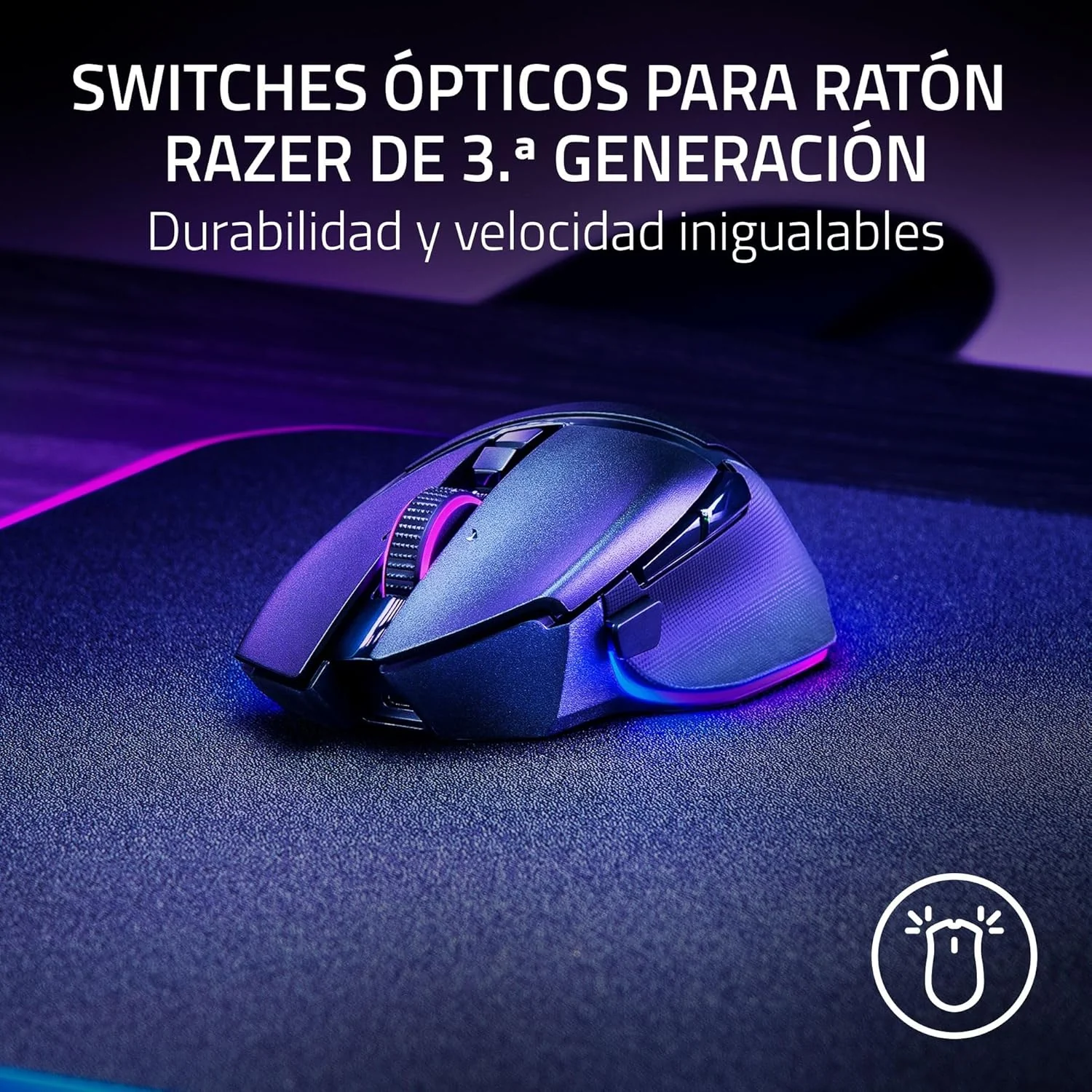 Rato gaming sem fios Razer Basilisk V3 Pro 35K Focus Pro Bluetooth USB preto - Imagem 10