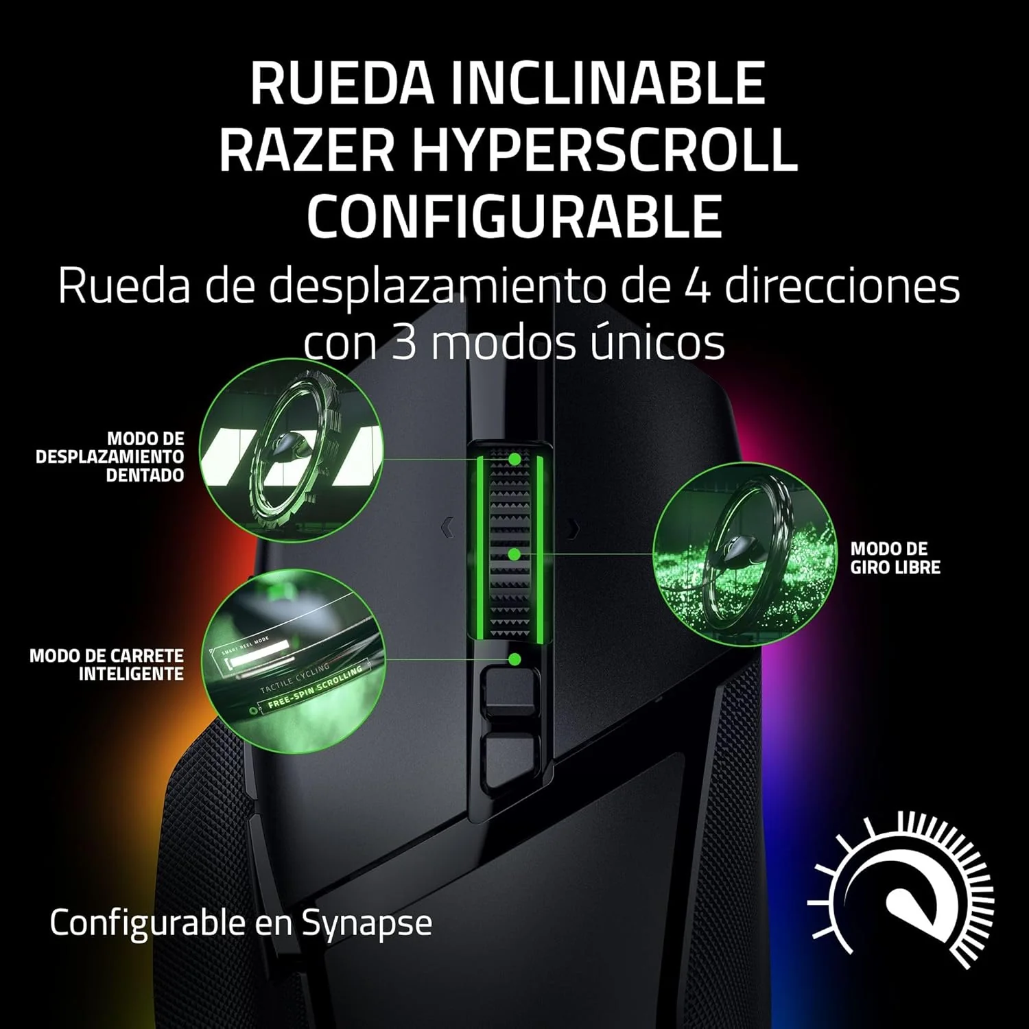 Rato gaming sem fios Razer Basilisk V3 Pro 35K Focus Pro Bluetooth USB preto - Imagem 4