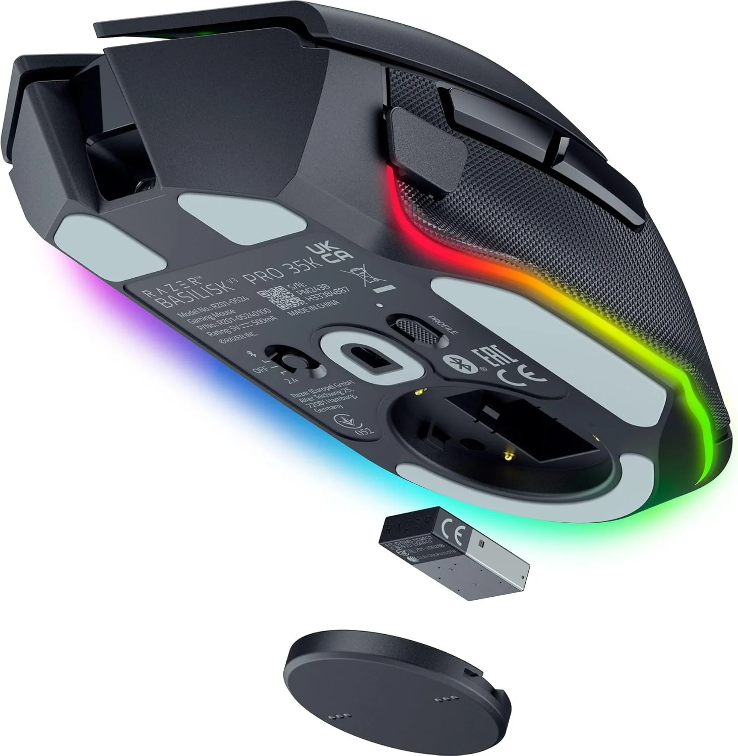 Rato gaming sem fios Razer Basilisk V3 Pro 35K Focus Pro Bluetooth USB preto - Imagem 12