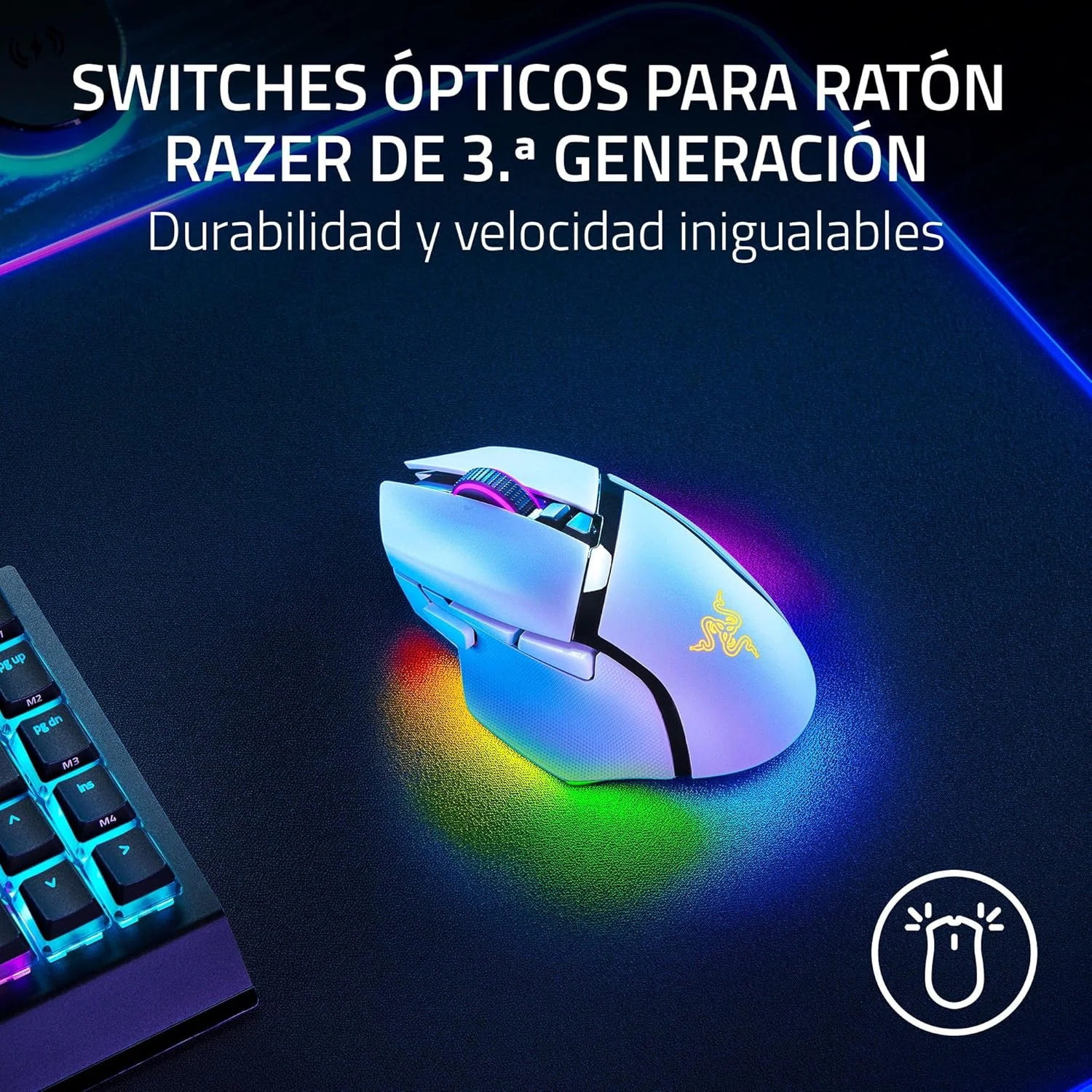 Rato Gaming Razer Basilisk V3 Pro 35K Branco Sem Fios - Imagem 9