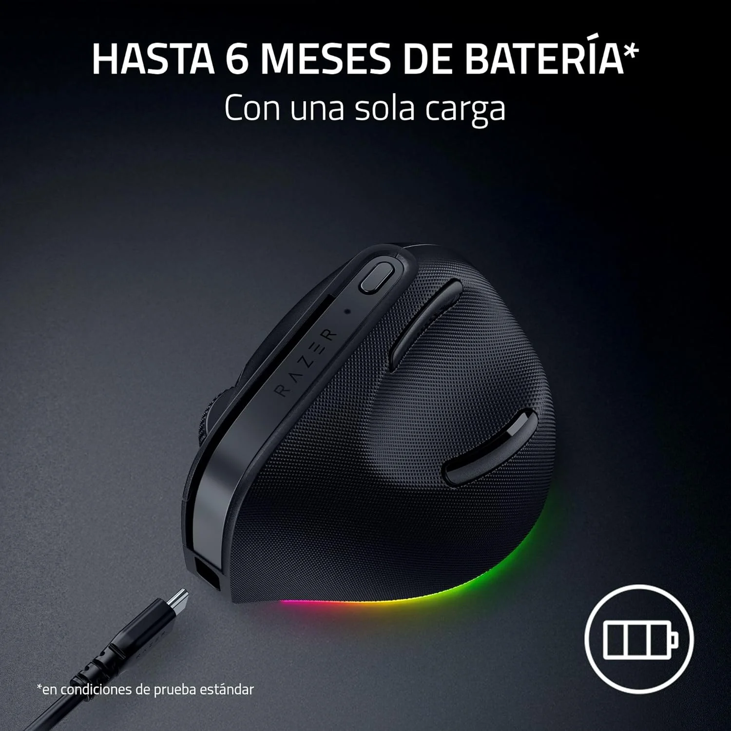 Rato Vertical Sem Fios Razer Pro Click V2 Ergonómico 30000 DPI RGB - Imagem 5