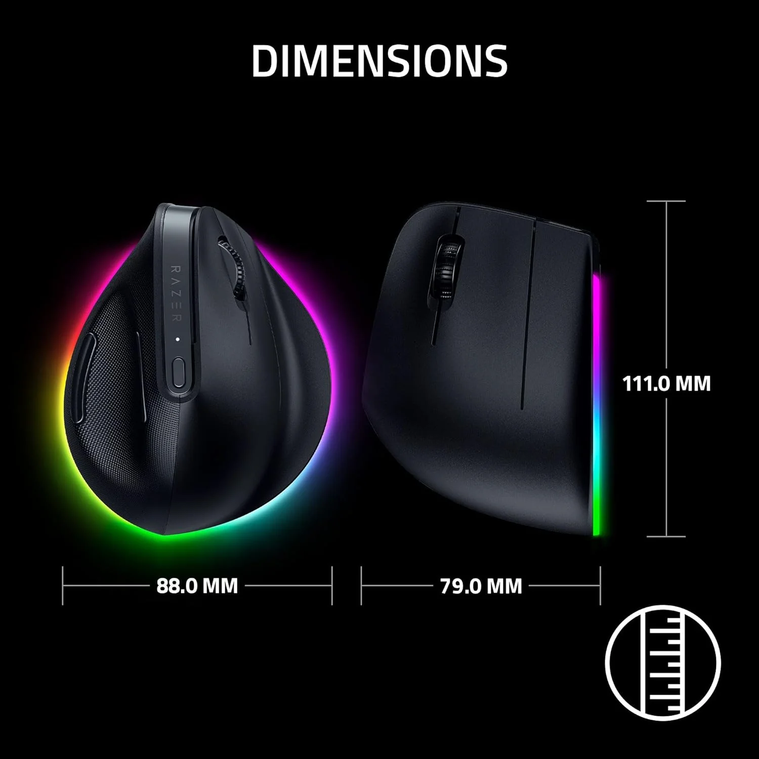 Rato Vertical Sem Fios Razer Pro Click V2 Ergonómico 30000 DPI RGB - Imagem 7