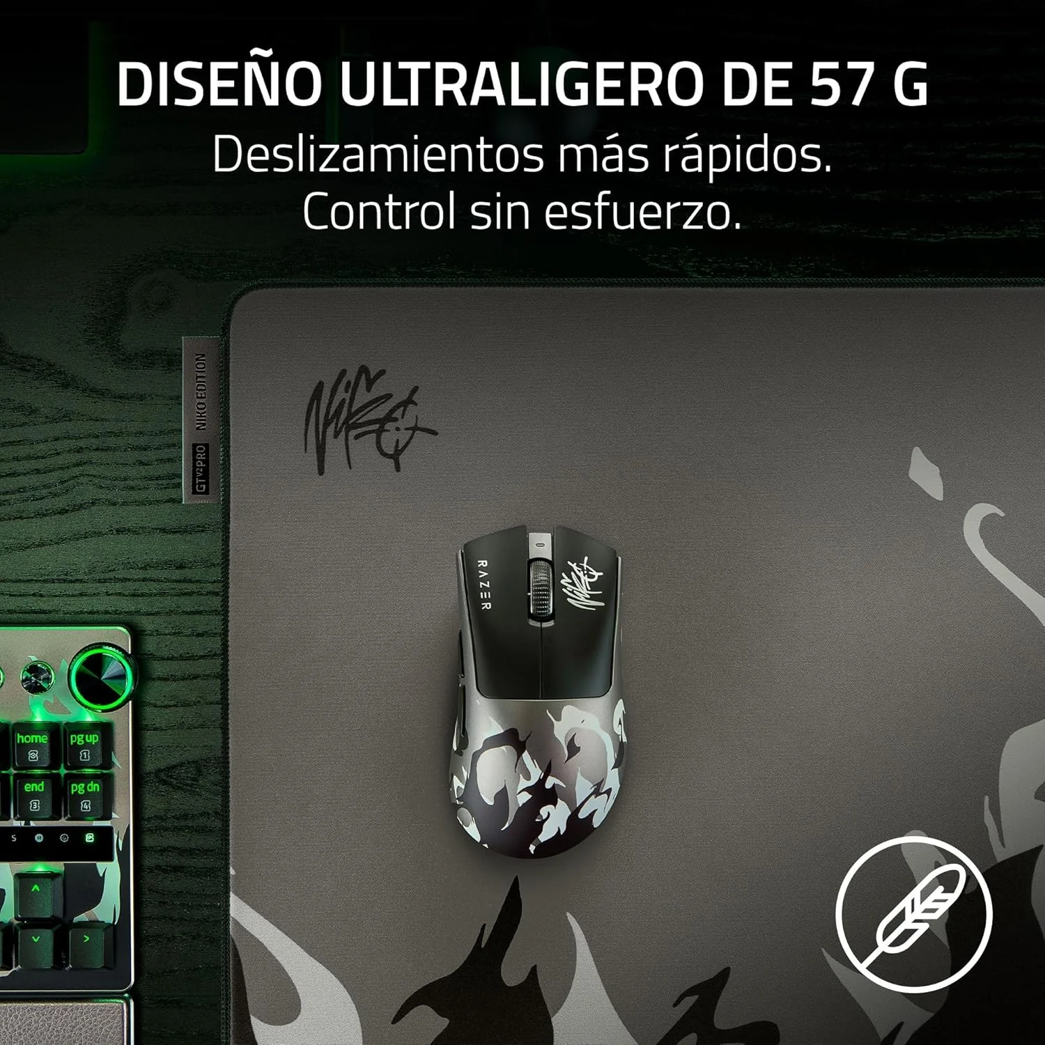 Rato Gaming Sem Fios Razer DeathAdder V4 Pro NiKo Edition Ergonómico - Imagem 3