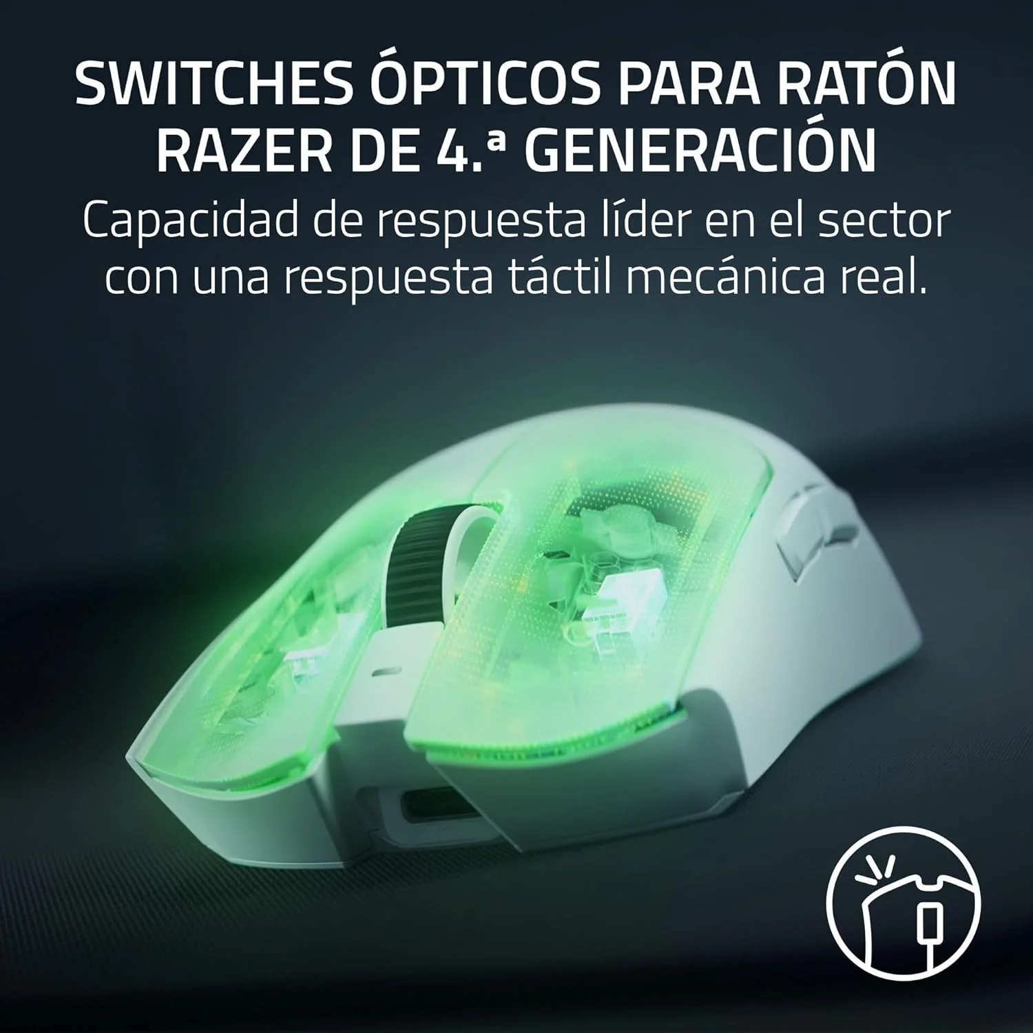Rato Gaming Razer Viper V4 Pro Branco Wireless 50K DPI 49g Sensor Óptico HyperSpeed - Imagem 9