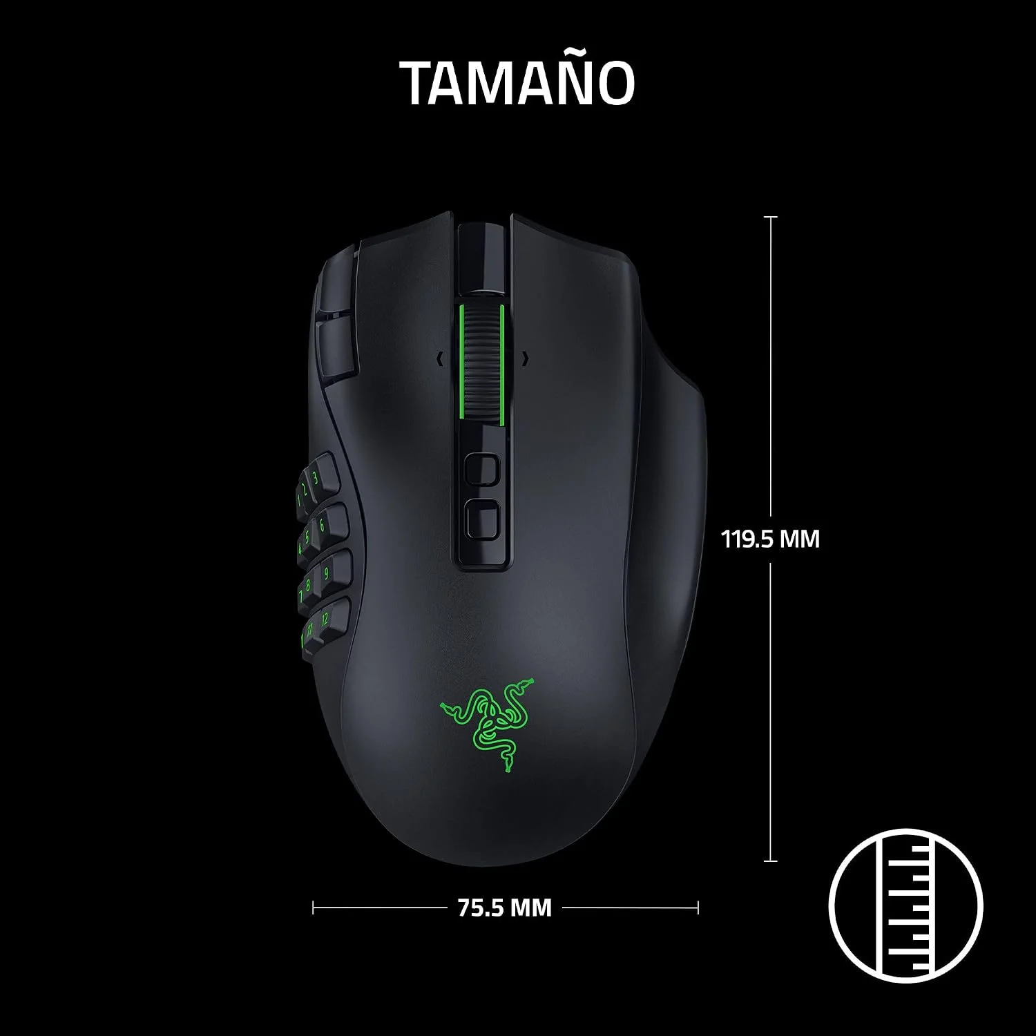 Rato Gaming Sem Fios Razer Naga V3 Pro MMO 19 Botões Programáveis - Imagem 8