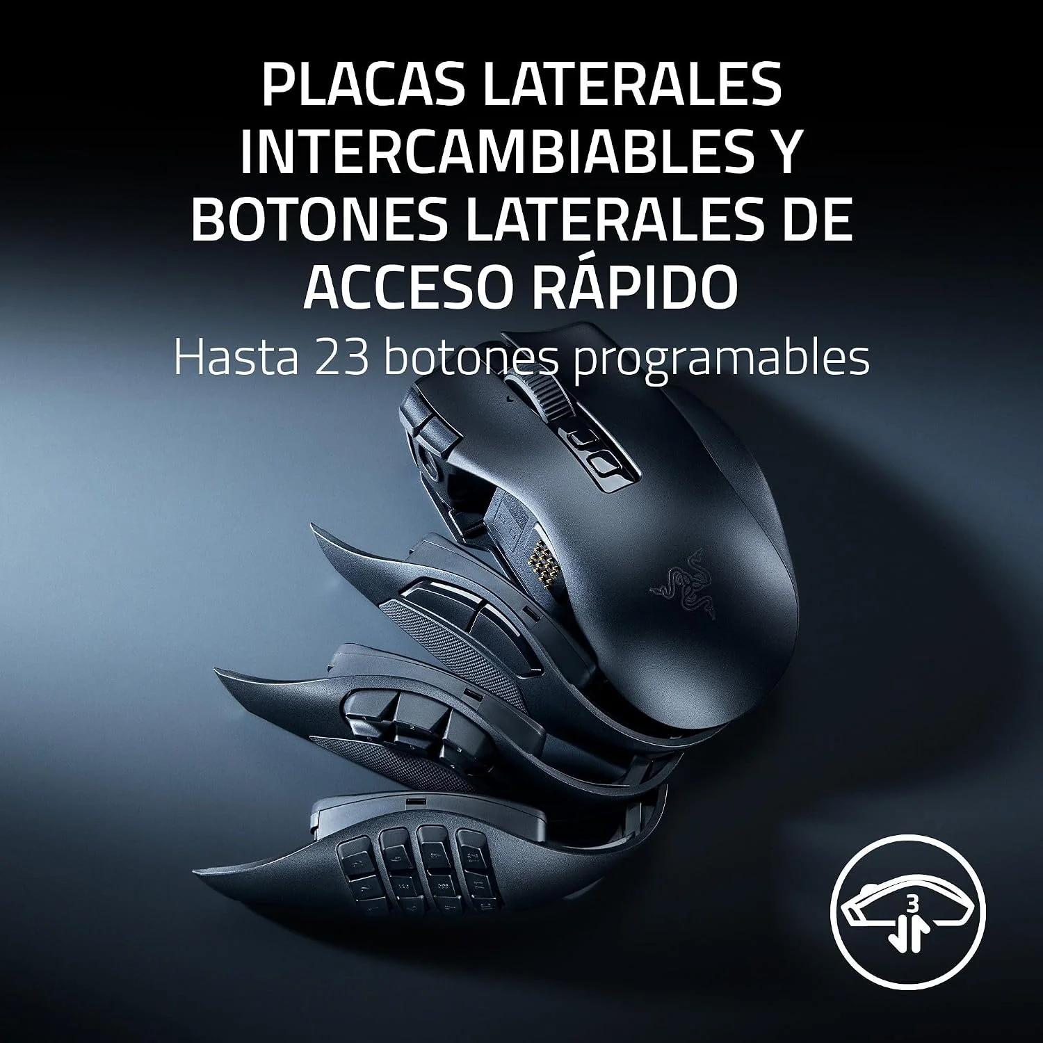 Rato Gaming Sem Fios Razer Naga V3 Pro MMO 19 Botões Programáveis - Imagem 2