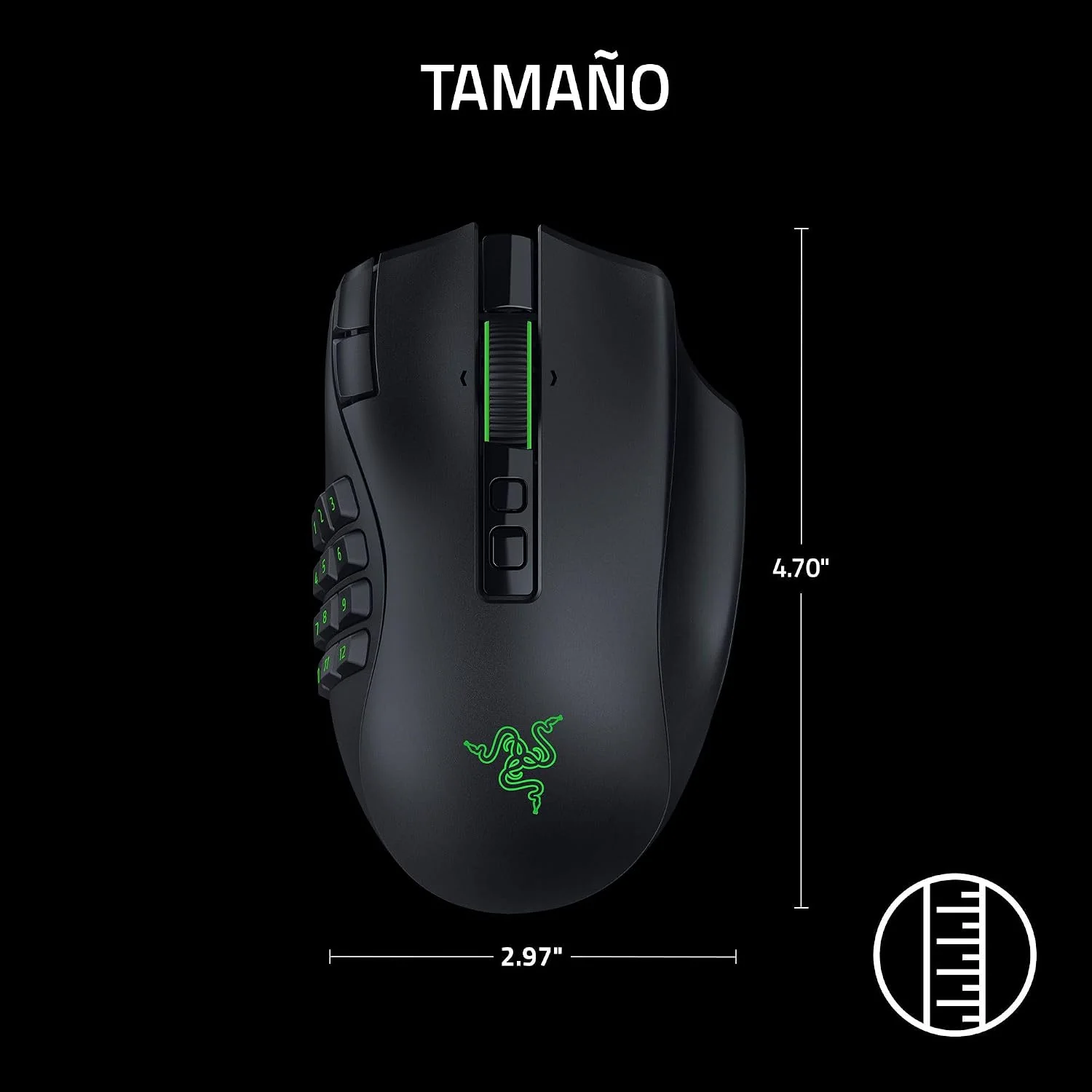 Rato Gaming Sem Fios Razer Naga V3 Pro MMO 19 Botões Programáveis - Imagem 7