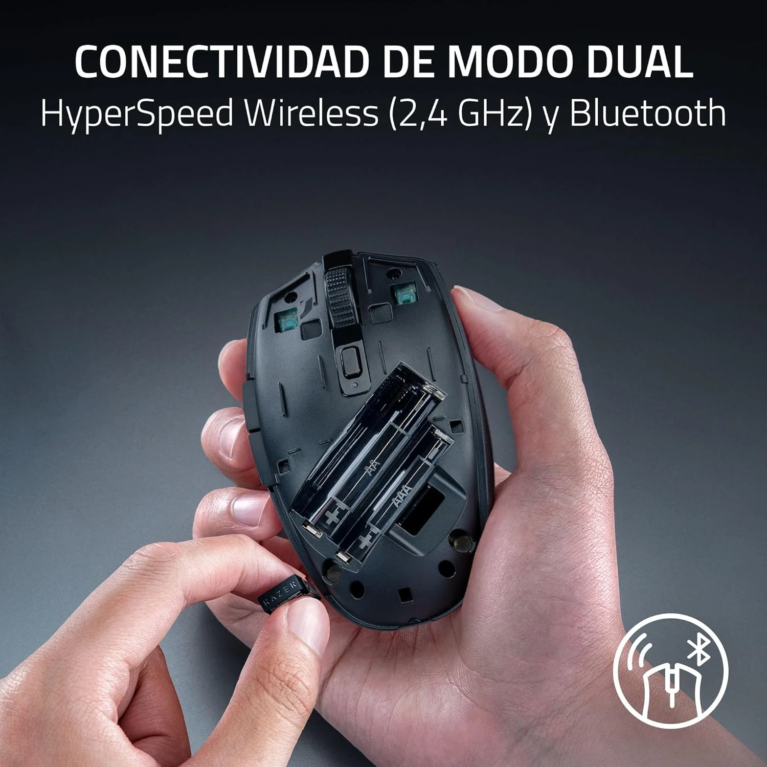 Rato Gaming Sem Fios Razer Orochi V2 (2026) Preto Portátil Bluetooth - Imagem 3