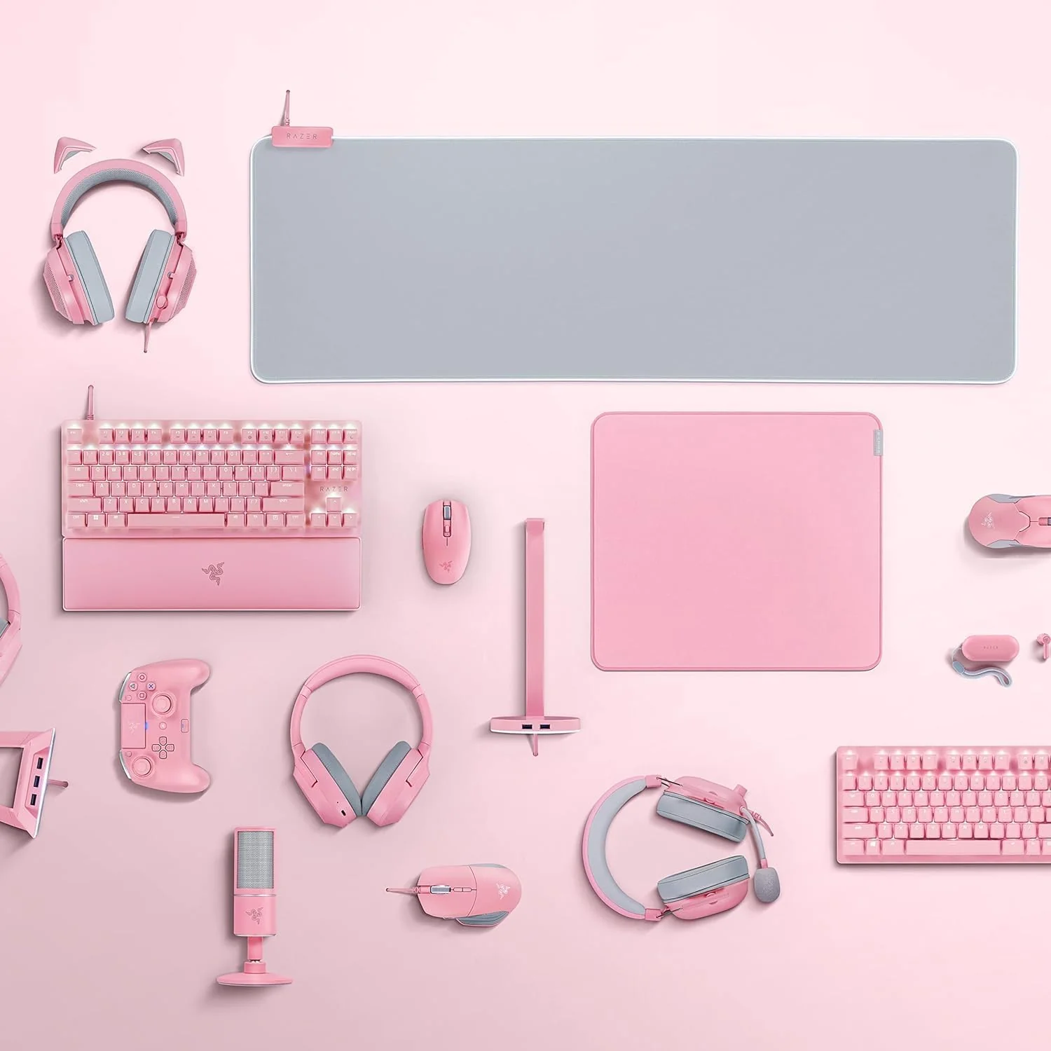 Tapete de rato gaming Razer Goliathus Extended Chroma Quartz RGB rosa 920mm - Imagem 8