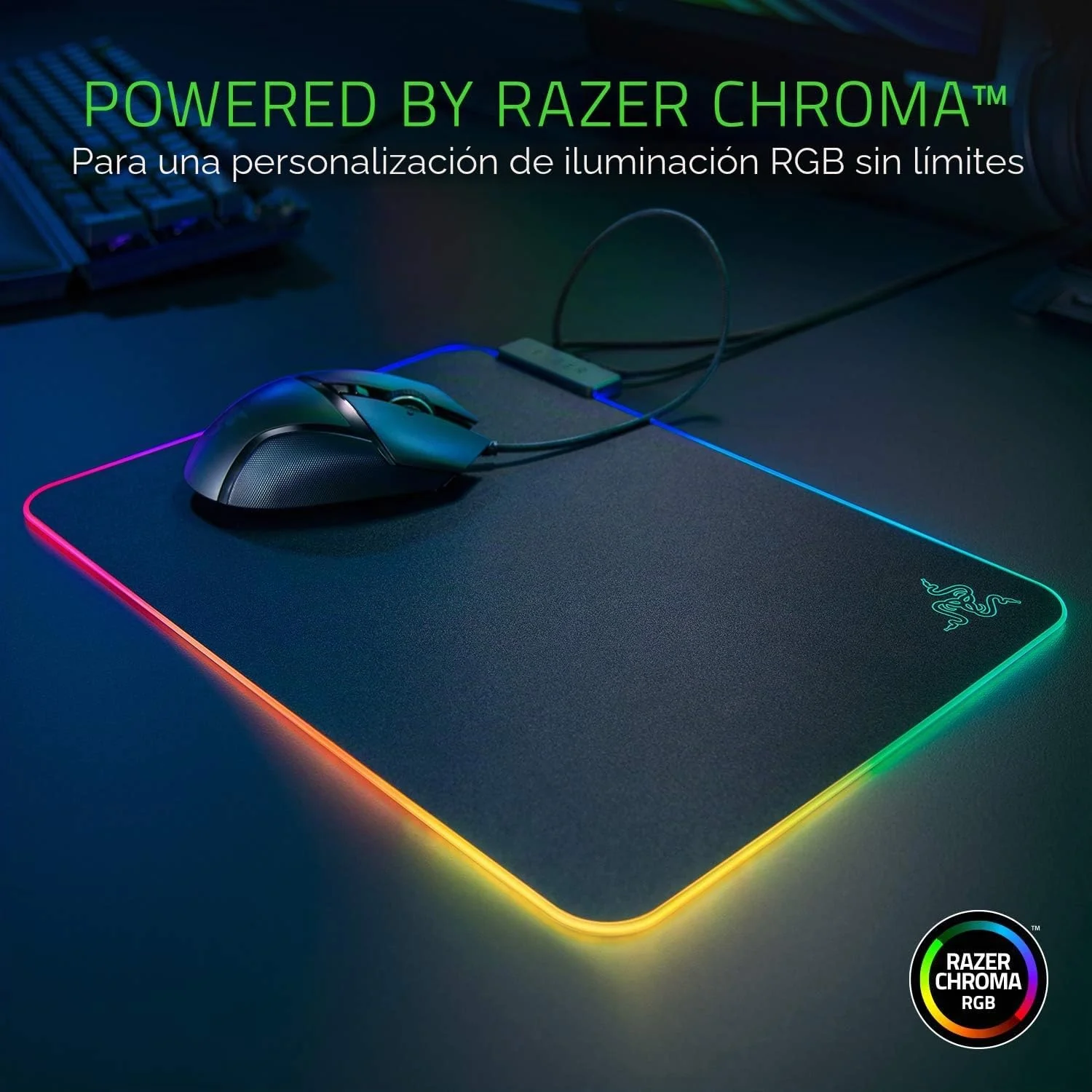 Tapete de Rato Gaming com LED Razer Firefly V2 — RGB Chroma, Superfície Dura, USB - Imagem 4