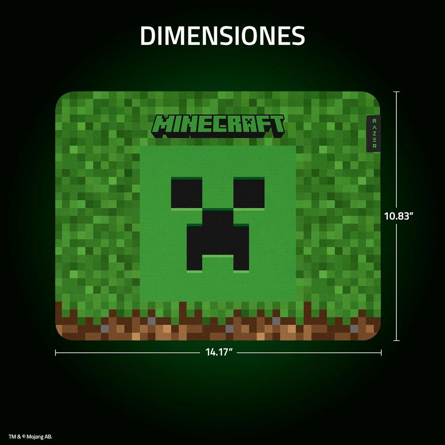 Tapete de rato gaming Razer Gigantus V2 Medium Minecraft Edition 360mm - Imagem 6