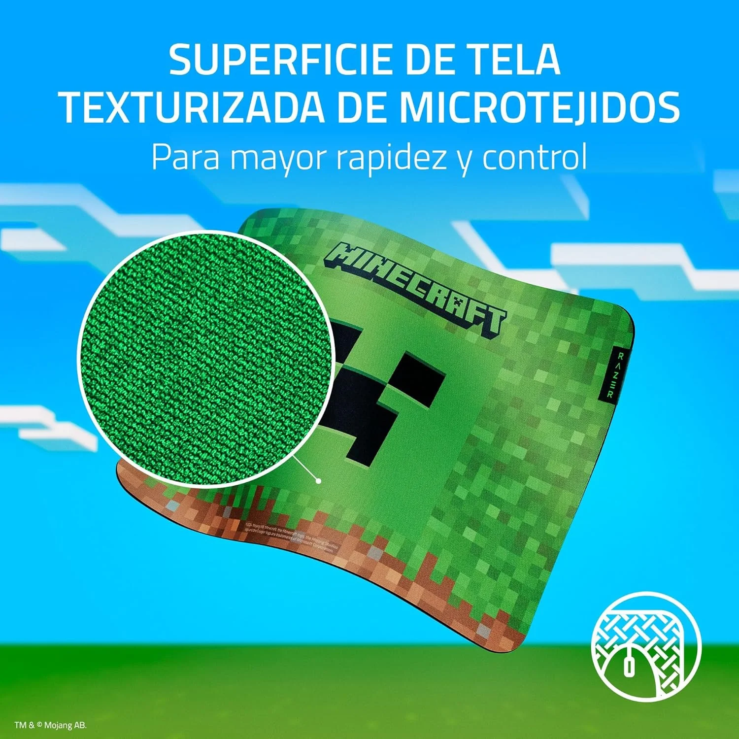 Tapete de rato gaming Razer Gigantus V2 Medium Minecraft Edition 360mm - Imagem 3