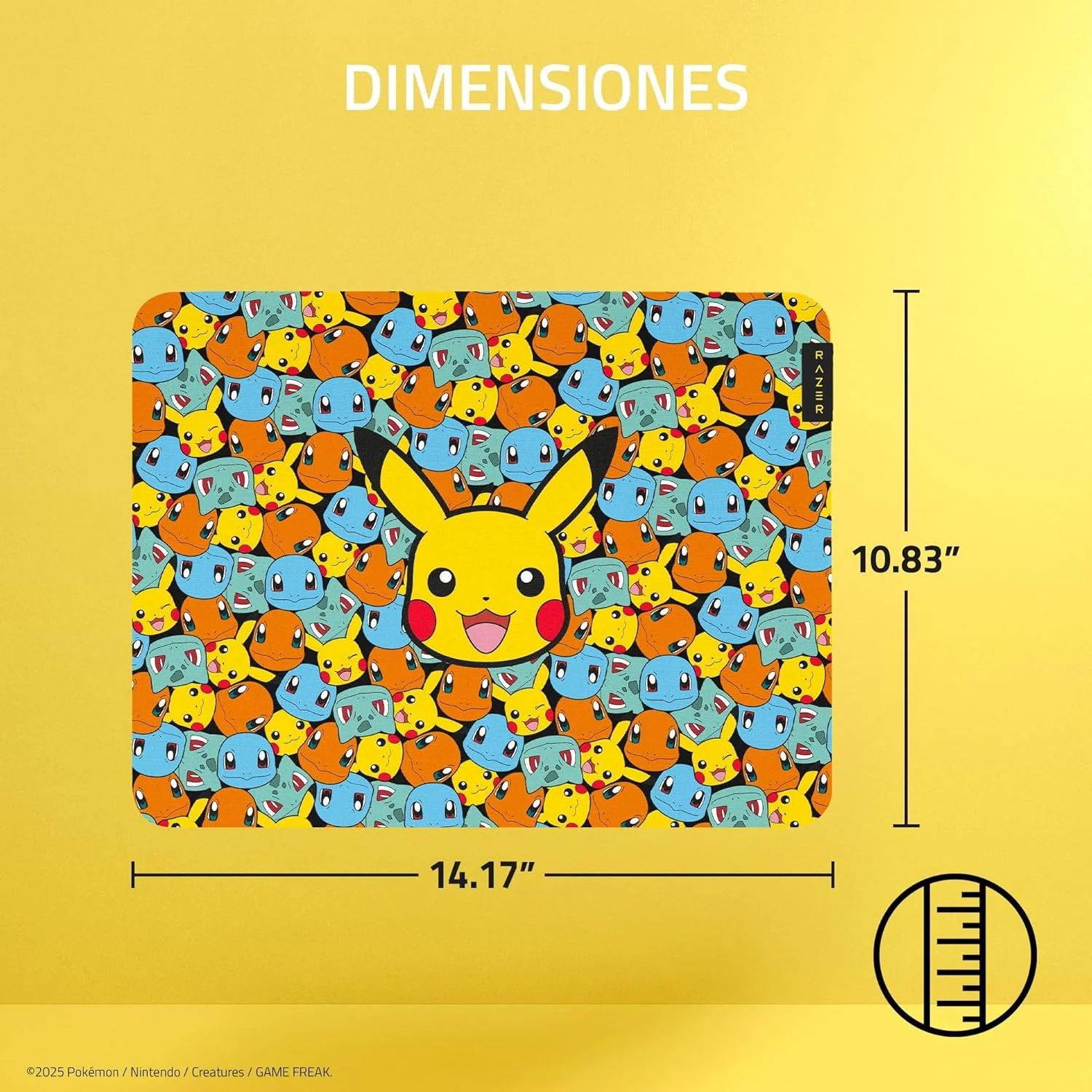 Tapete de rato gaming Razer Gigantus V2 Medium Pokémon Kanto Starters 360mm - Imagem 5