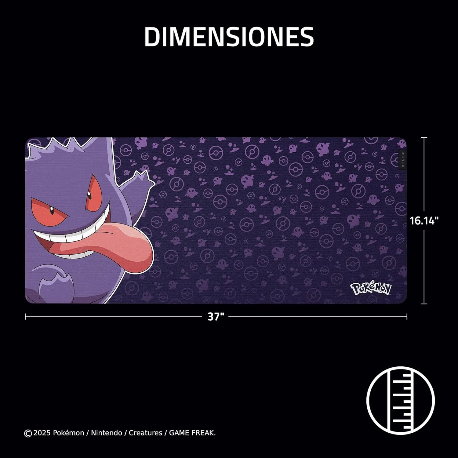 Tapete de Rato Gaming Razer Gigantus V2 XXL Edição Pokémon Gengar — 940x410mm - Imagem 5