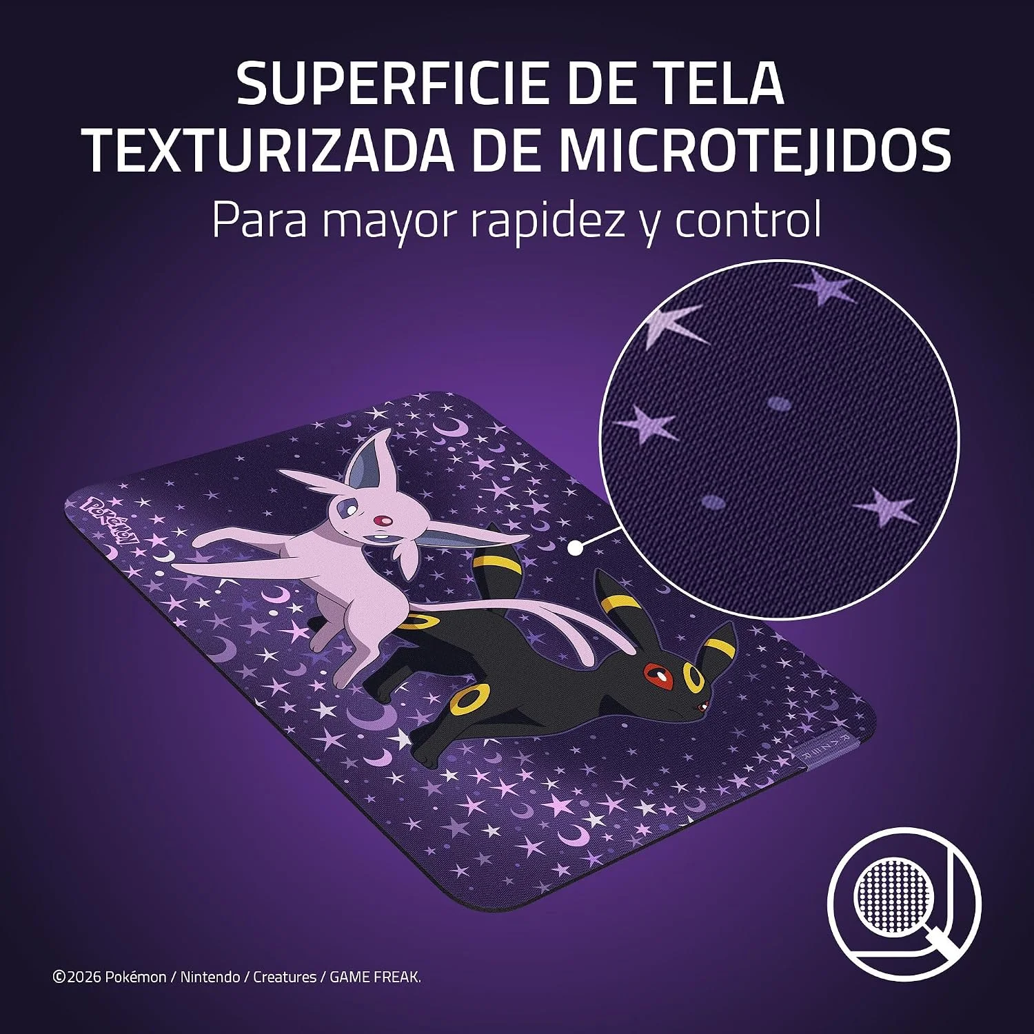 Tapete de Rato Gaming Razer Gigantus V2 Medium Edição Pokémon Espeon e Umbreon - Imagem 2