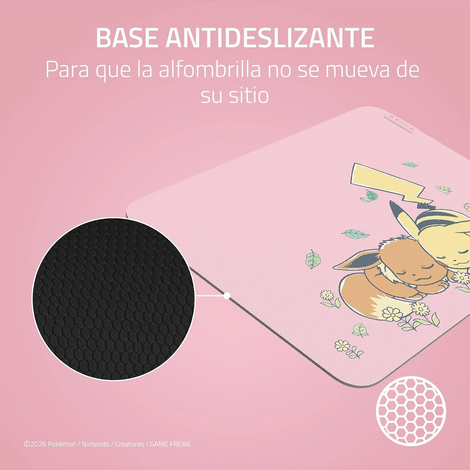 Tapete de Rato Razer Gigantus V2 Edição Pokémon Pikachu Eevee Medium Tecido Premium Colecionador - Imagem 4