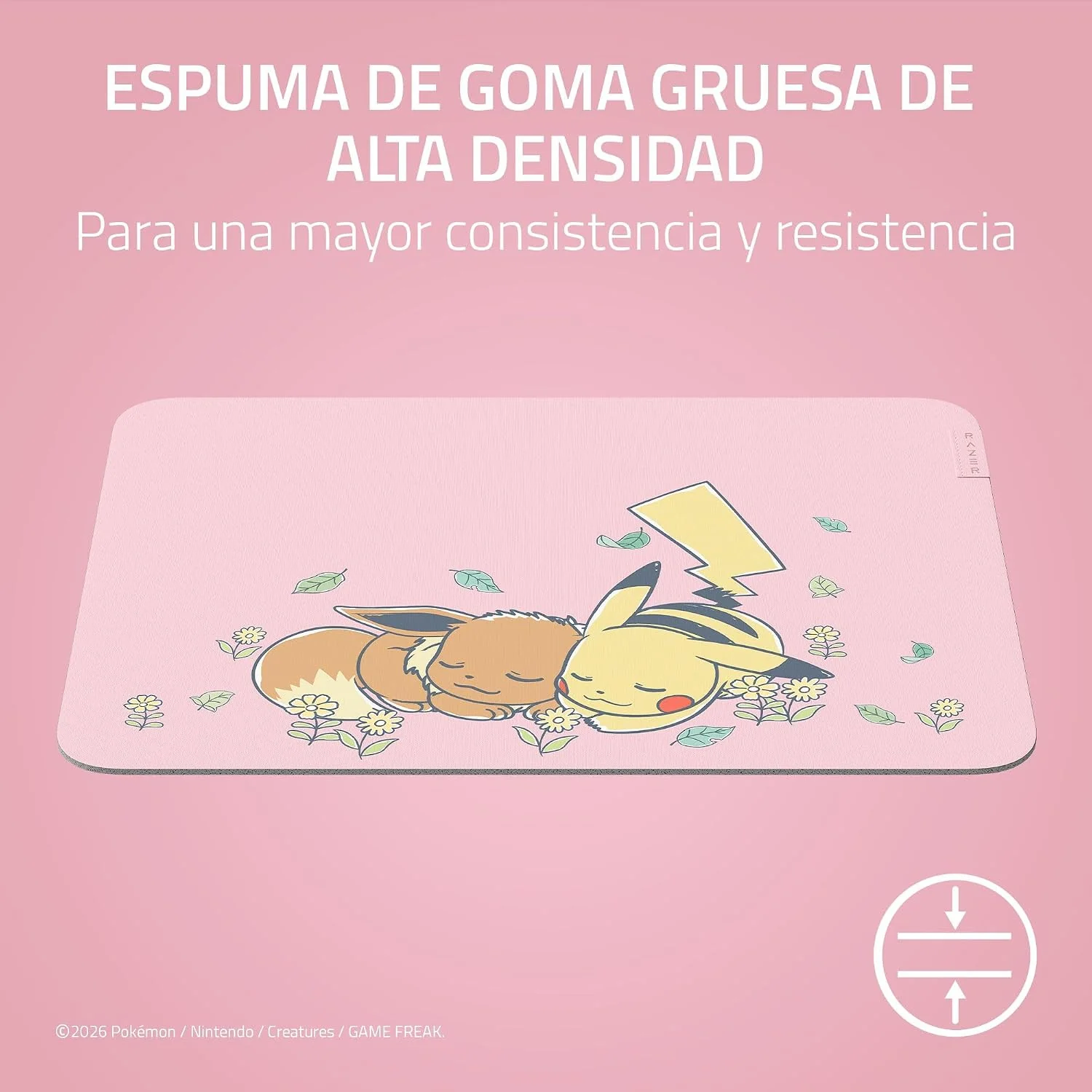 Tapete de Rato Razer Gigantus V2 Edição Pokémon Pikachu Eevee Medium Tecido Premium Colecionador - Imagem 3