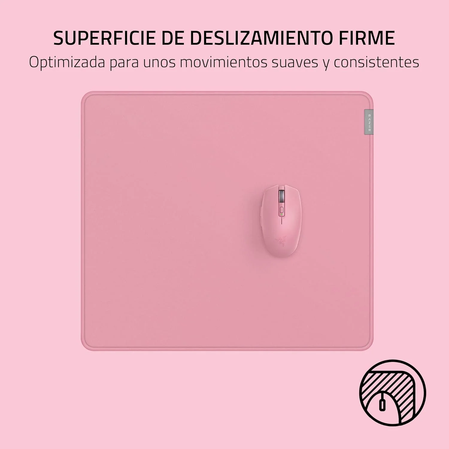 Tapete de rato gaming Razer Strider Quartz híbrido rosa 400x450mm - Imagem 2