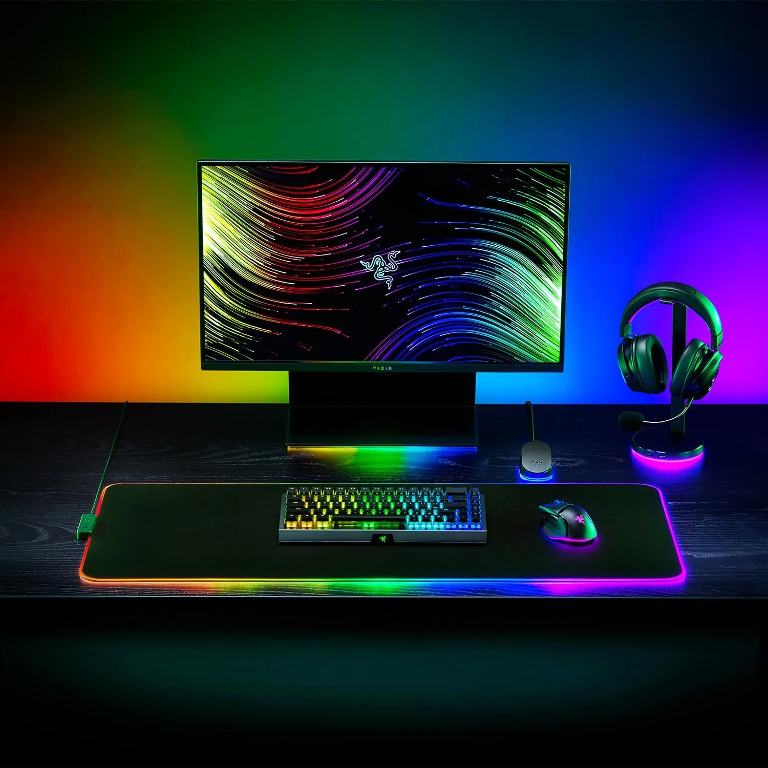 Tapete de rato gaming Razer Strider Chroma híbrido RGB 370x900mm USB - Imagem 9