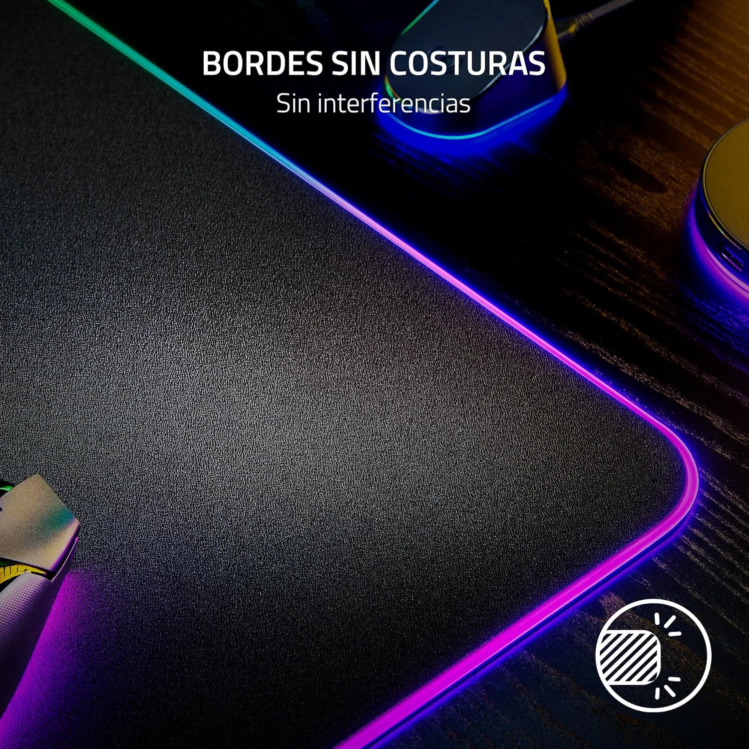 Tapete de rato gaming Razer Strider Chroma híbrido RGB 370x900mm USB - Imagem 7