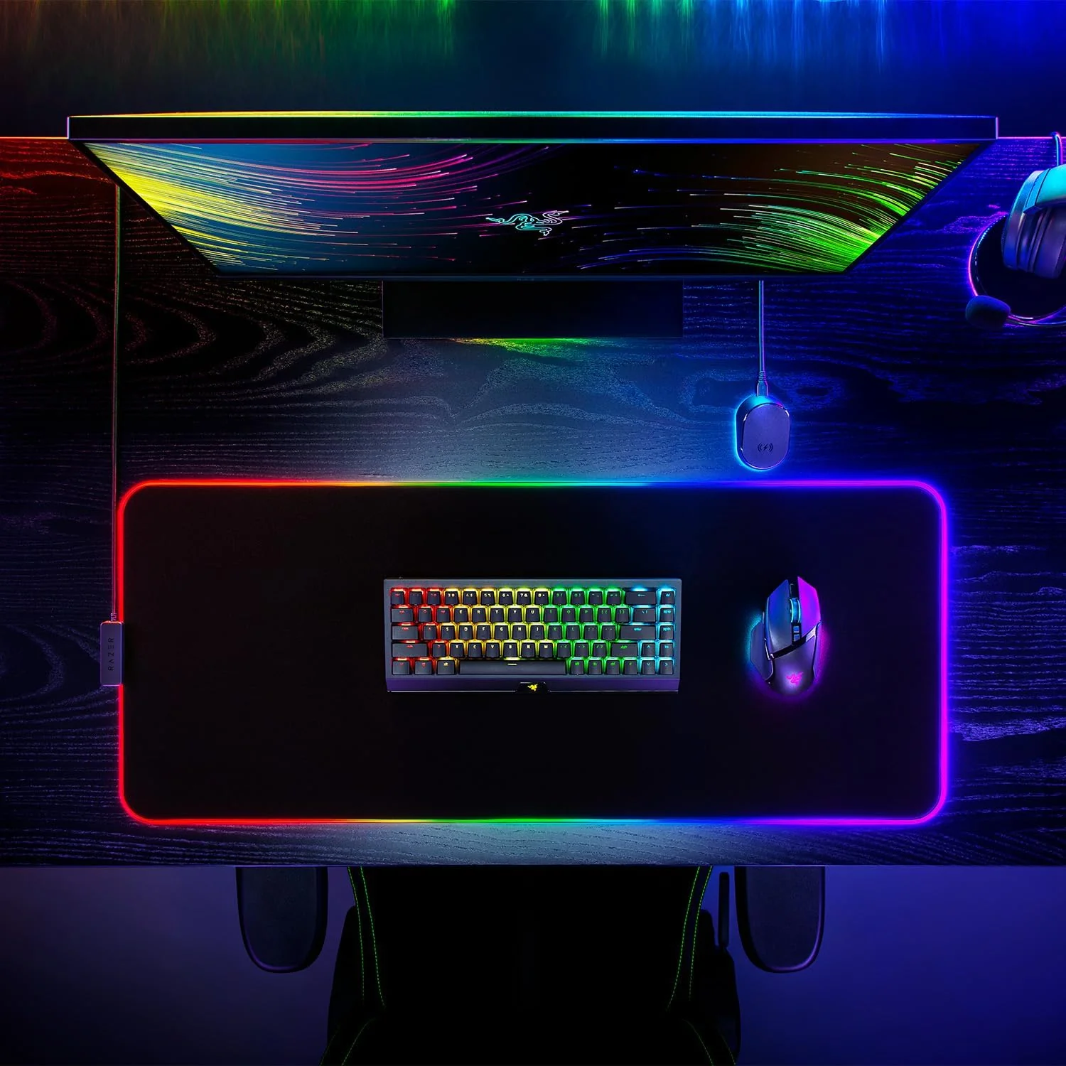 Tapete de rato gaming Razer Strider Chroma híbrido RGB 370x900mm USB - Imagem 10