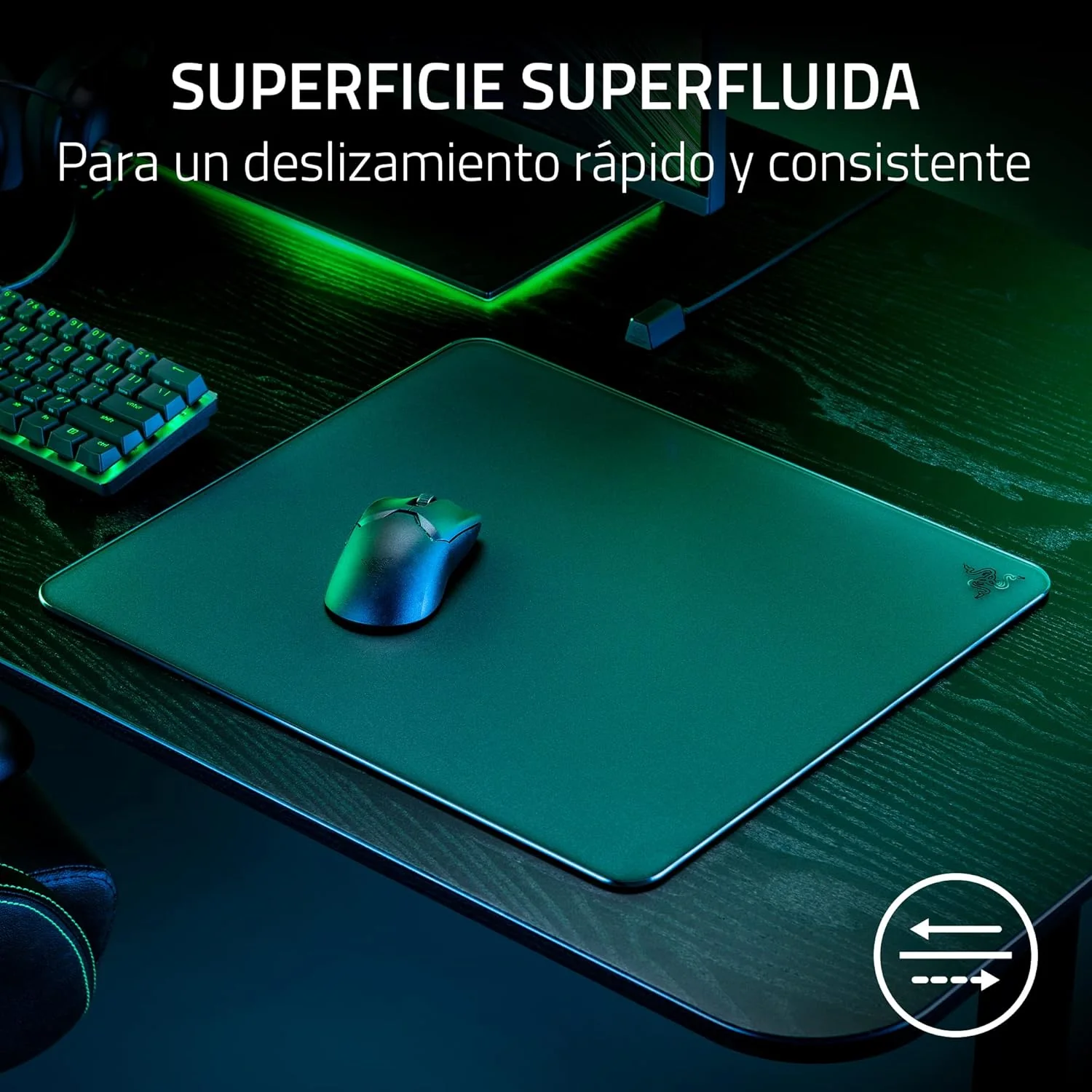 Tapete de Rato Gaming Razer Atlas — Vidro Temperado, Superfície Dura, Preto - Imagem 3